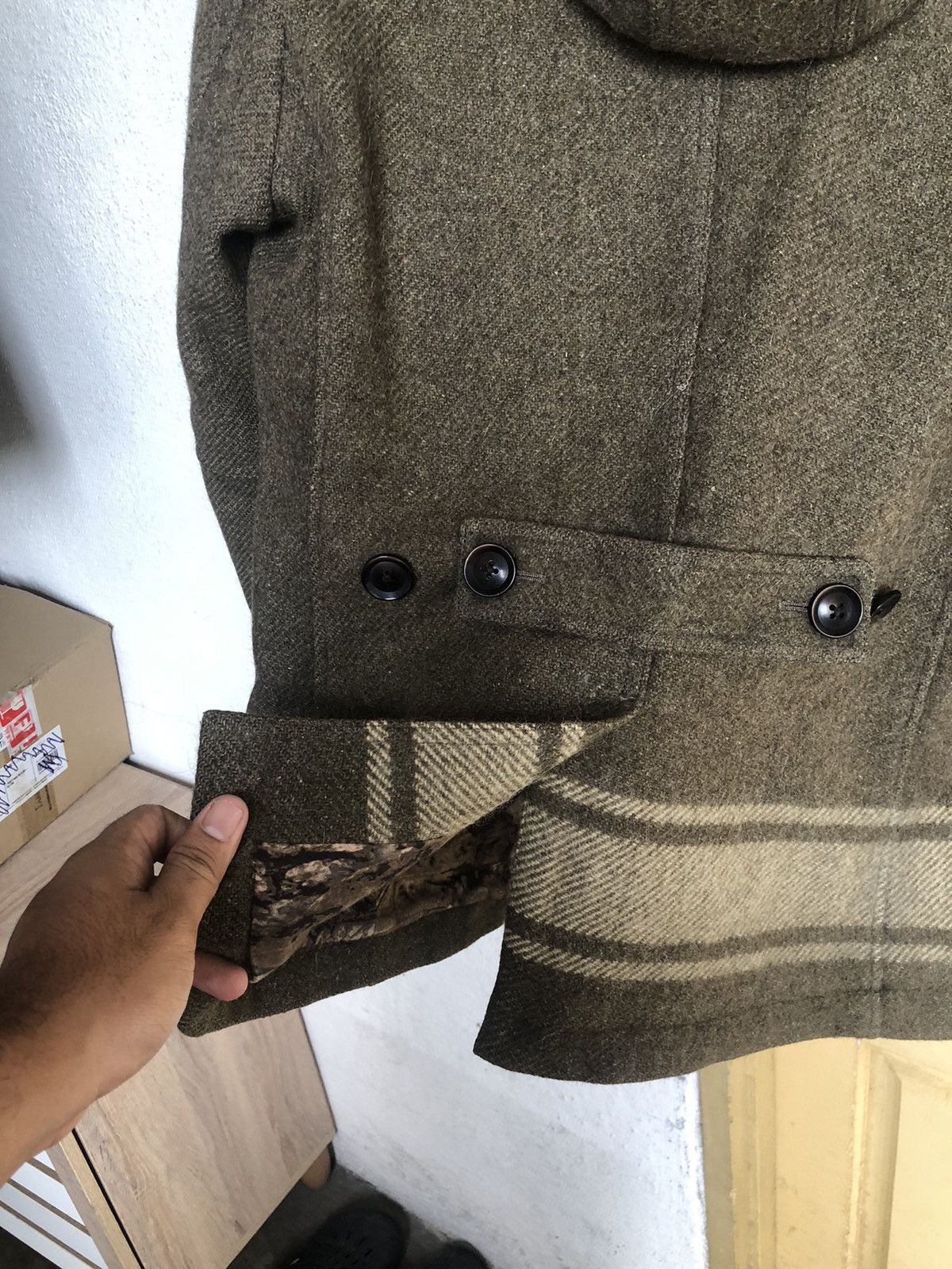 Issey Miyake Vintage Tete Homme Issey Miyake Mossy Oaks Wool Duffle Coat Size US S / EU 44-46 / 1 - 19 Thumbnail