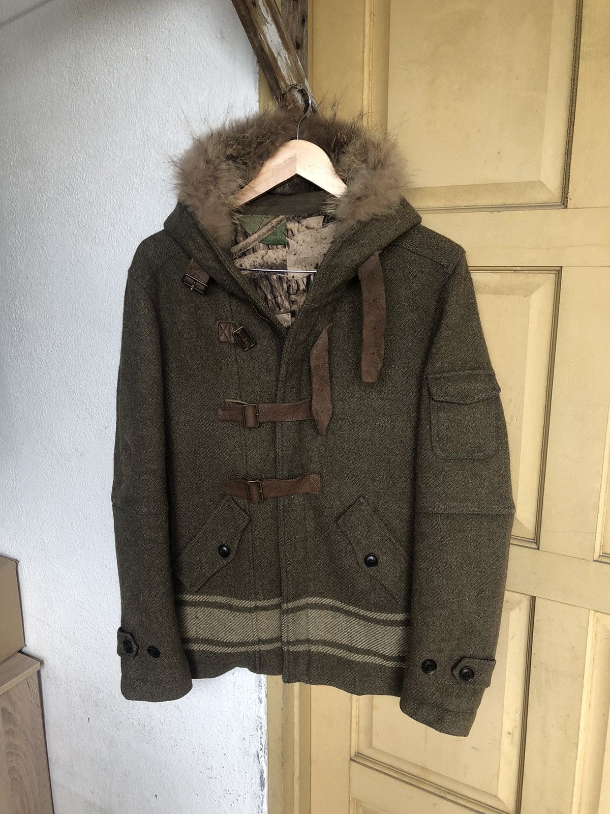 Issey Miyake Vintage Tete Homme Issey Miyake Mossy Oaks Wool Duffle Coat Size US S / EU 44-46 / 1 - 1 Thumbnail