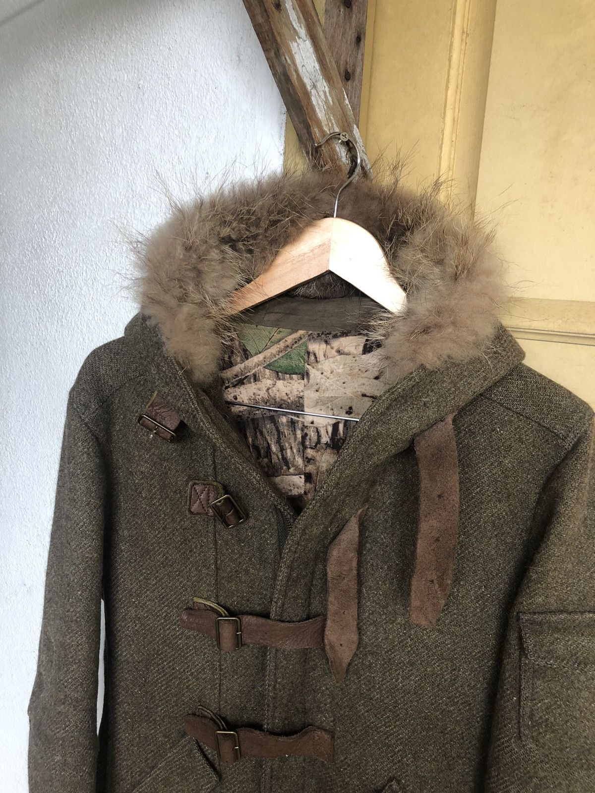 Issey Miyake Vintage Tete Homme Issey Miyake Mossy Oaks Wool Duffle Coat Size US S / EU 44-46 / 1 - 6 Thumbnail