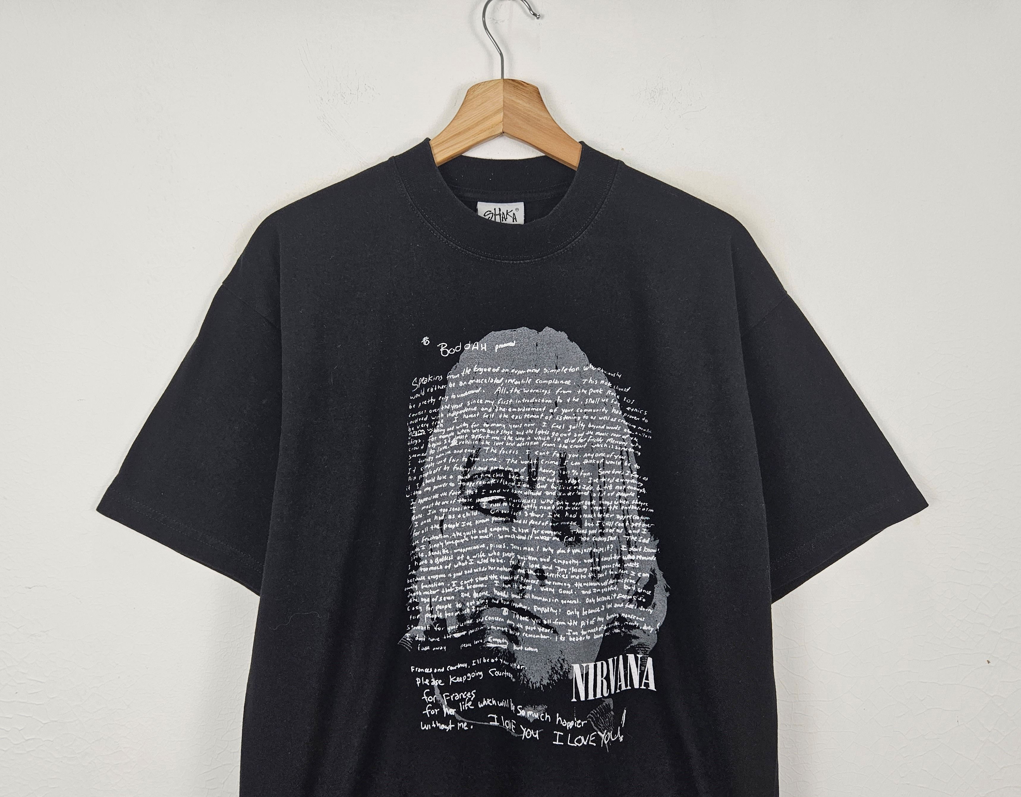Band Tees × Vintage Vintage Kurt Cobain Nirvana Note Boodah shirt Size US L / EU 52-54 / 3 - 3 Thumbnail
