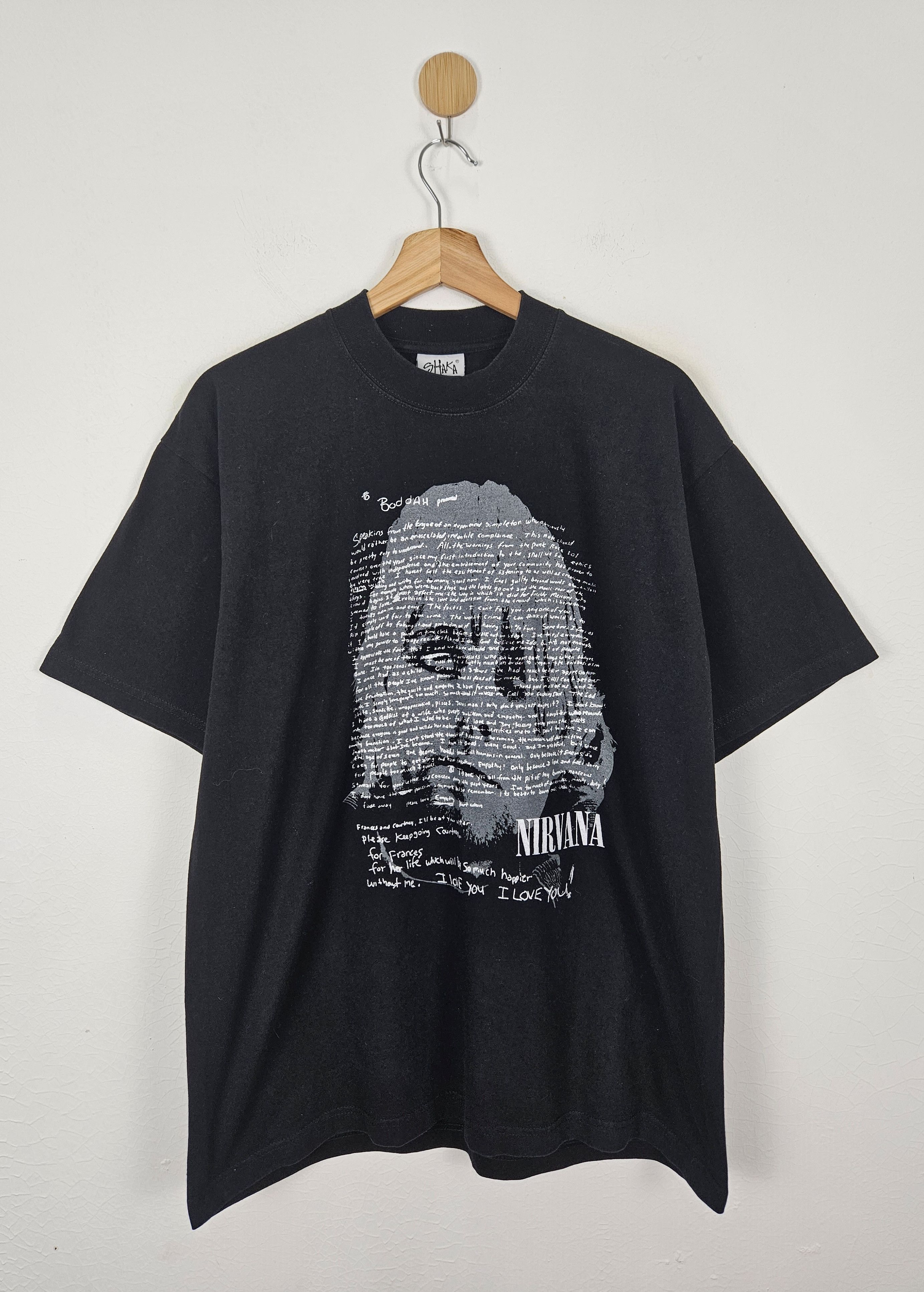 Band Tees × Vintage Vintage Kurt Cobain Nirvana Note Boodah shirt Size US L / EU 52-54 / 3 - 1 Thumbnail