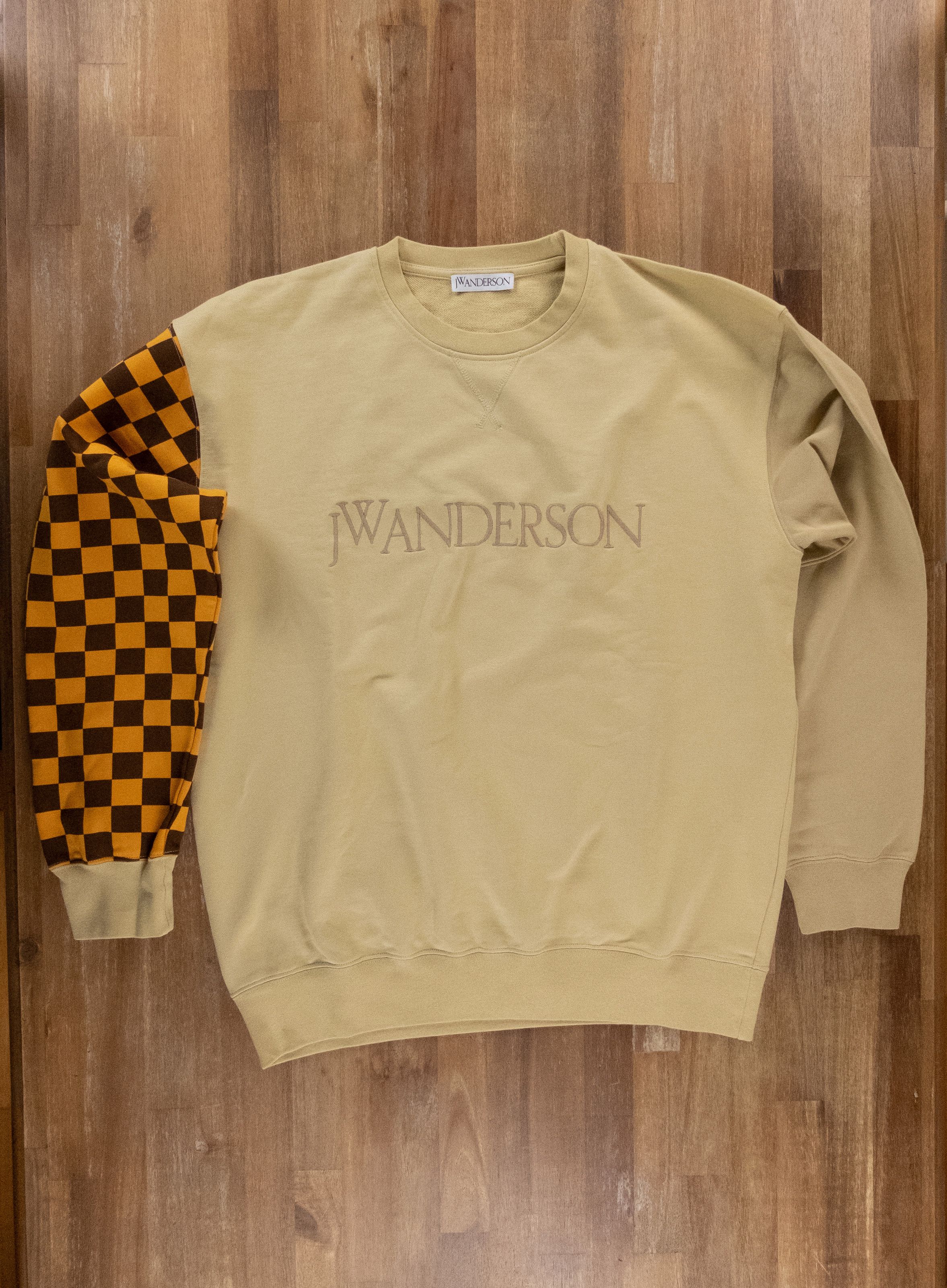 JW Anderson JW. ANDERSON yellow checkered sleeve logo sweatshirt Large Size US L / EU 52-54 / 3 - 3 Thumbnail