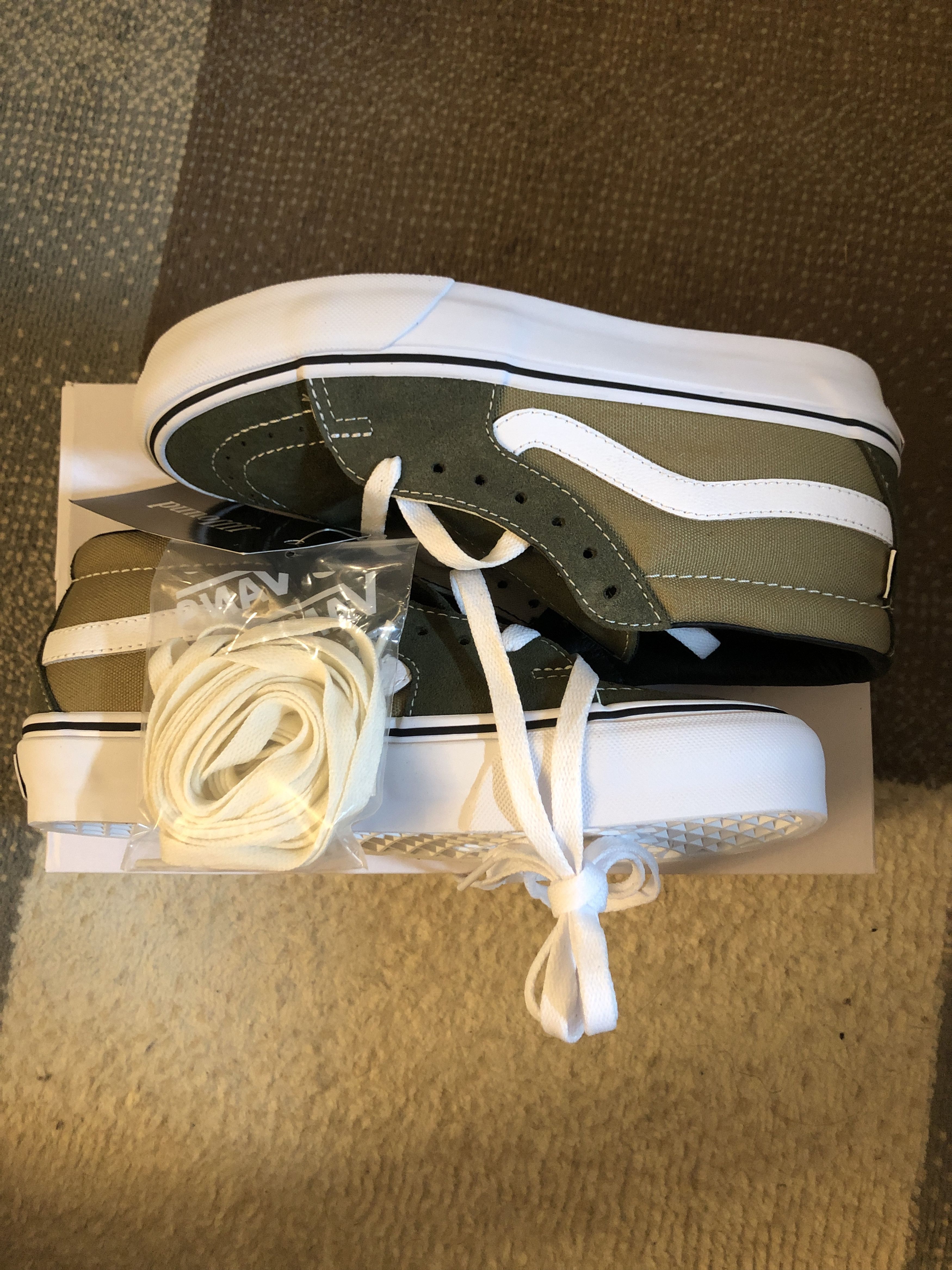 JJJJound NEW Jjjjound x vans vault sk8-mid lx green white sneakers Size US 5.5 / EU 38 - 4 Thumbnail