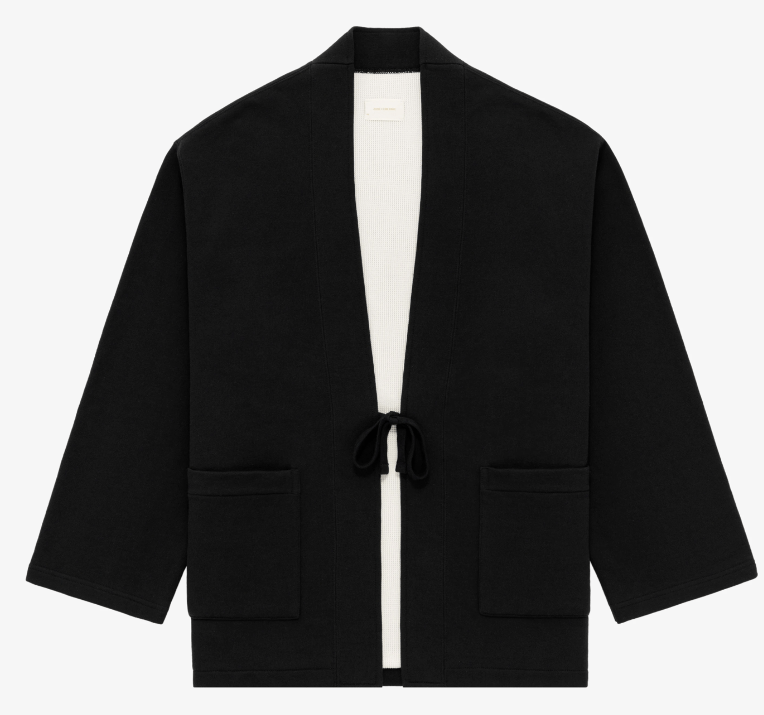 image of New Aime Leon Dore Uniform Thermal Cardigan Terry Cotton in Jet Black, Men's (Size Large)