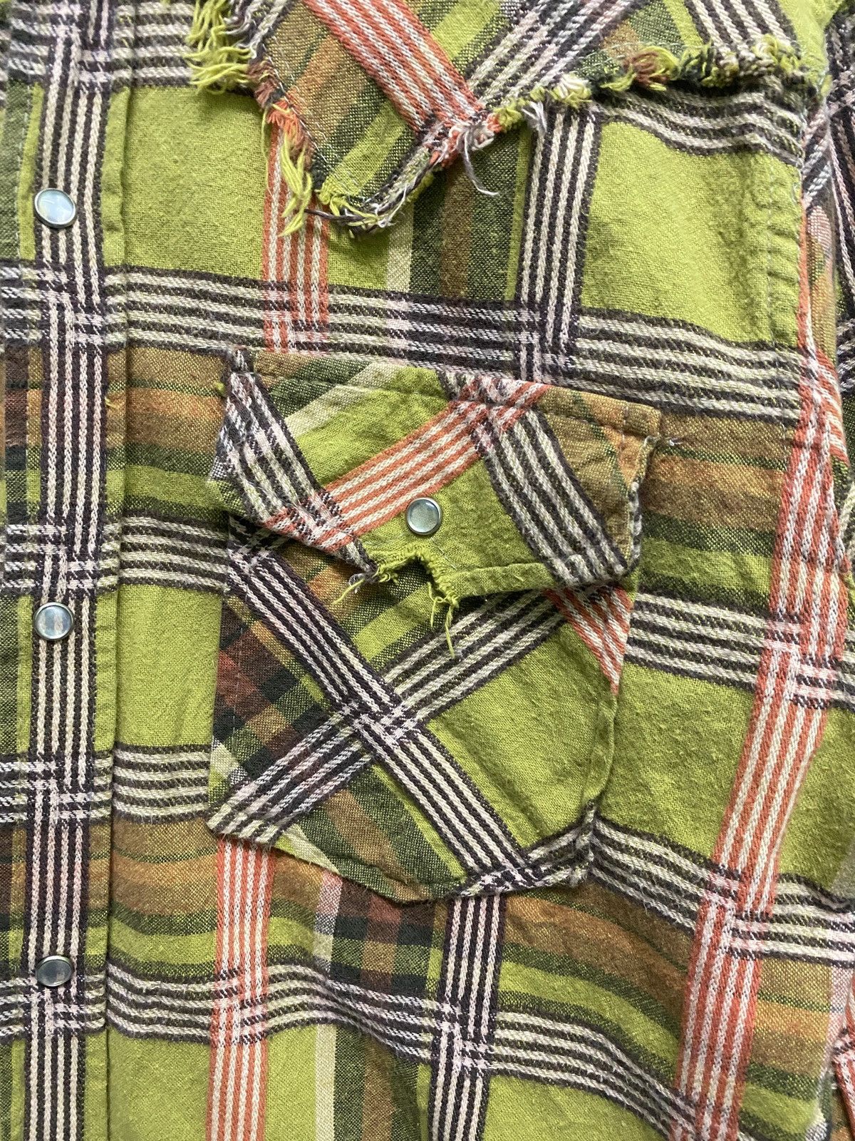 Designer × Japanese Brand × Vintage spon.G Checked Tartan Distressed Design Flannel Size US M / EU 48-50 / 2 - 8 Thumbnail