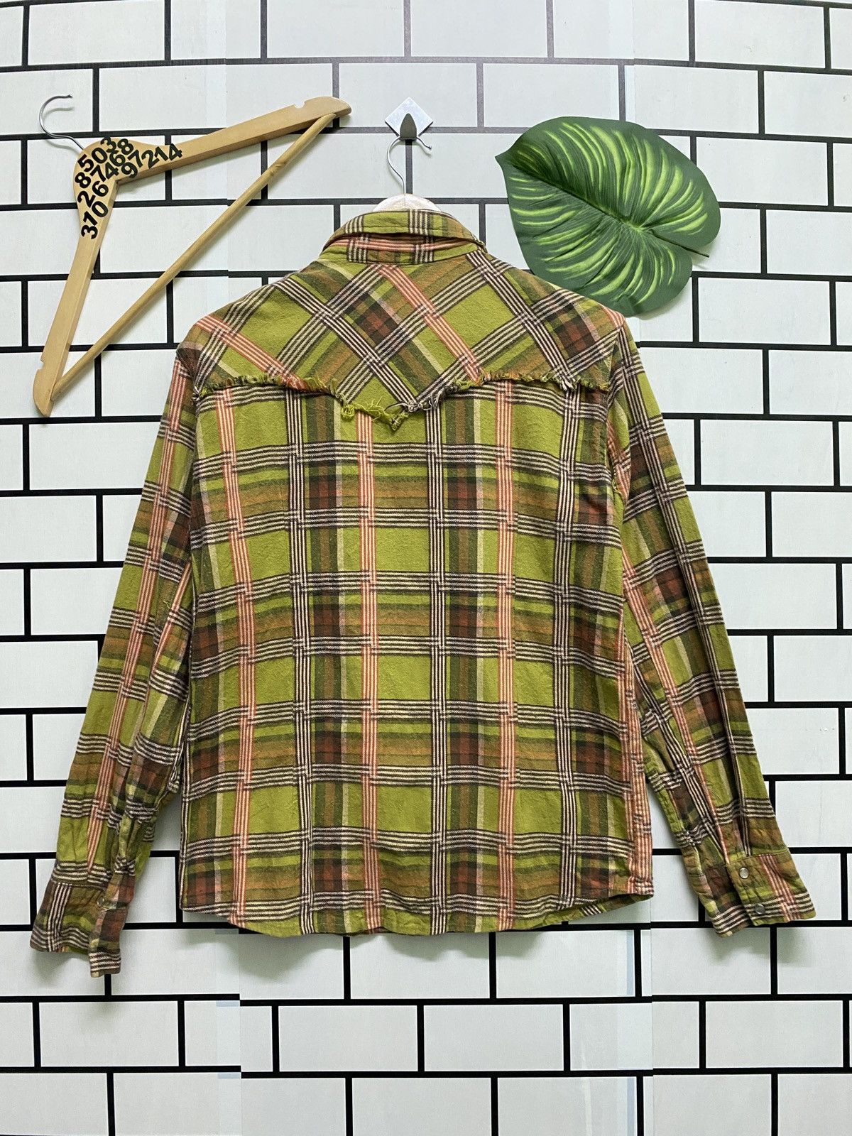 Designer × Japanese Brand × Vintage spon.G Checked Tartan Distressed Design Flannel Size US M / EU 48-50 / 2 - 2 Thumbnail