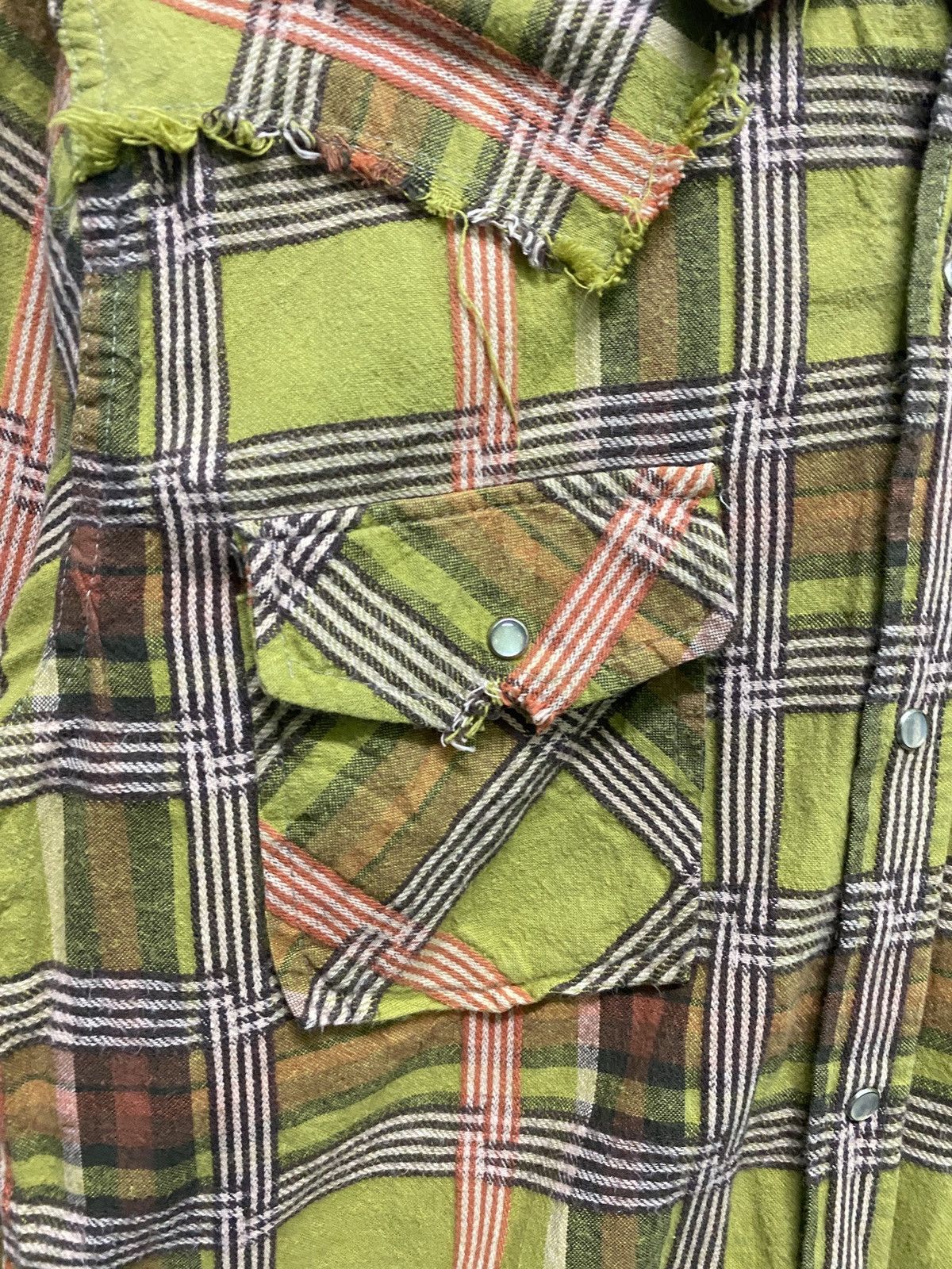 Designer × Japanese Brand × Vintage spon.G Checked Tartan Distressed Design Flannel Size US M / EU 48-50 / 2 - 9 Thumbnail