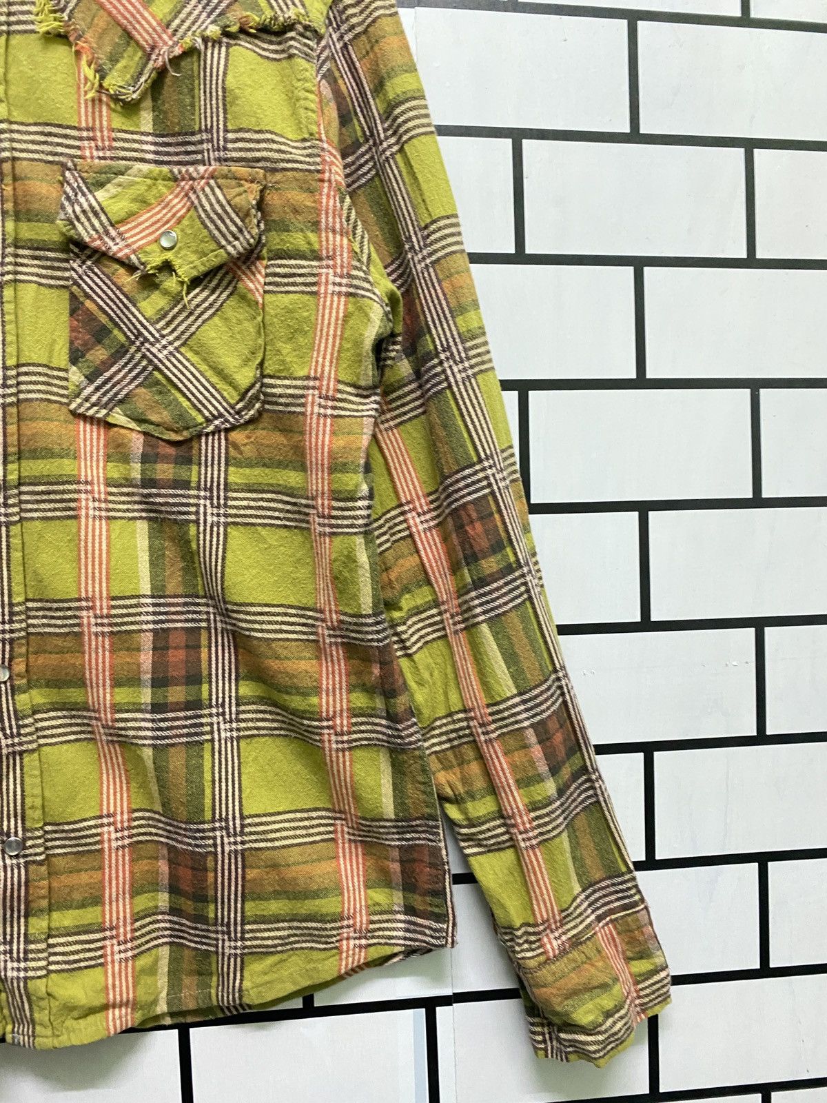 Designer × Japanese Brand × Vintage spon.G Checked Tartan Distressed Design Flannel Size US M / EU 48-50 / 2 - 5 Thumbnail