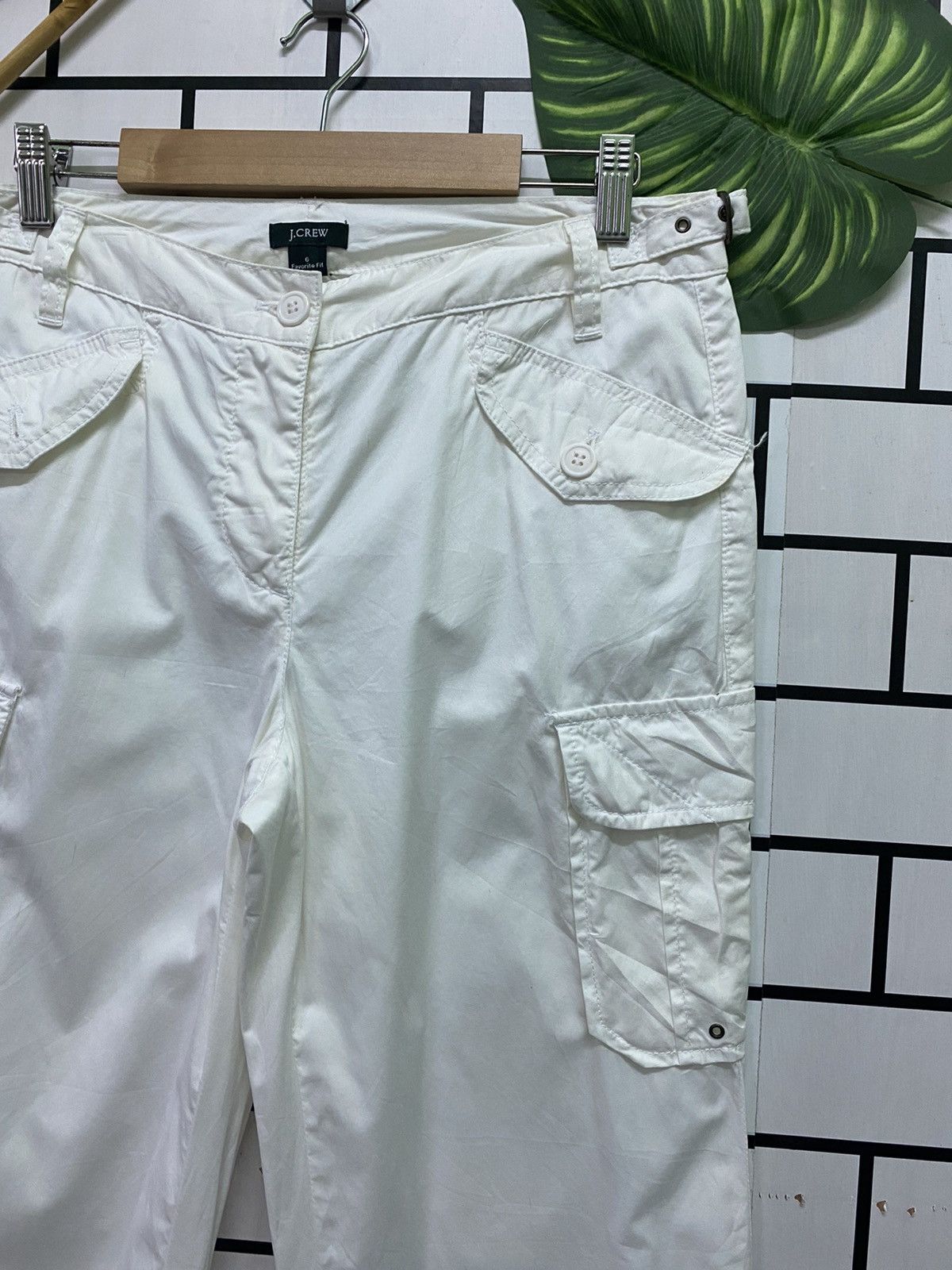 J.Crew Cargo Multipocket White J.CREW Parachute Light Pants Size US 30 / EU 46 - 4 Thumbnail