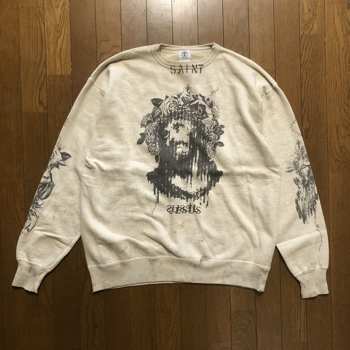 Japanese Brand × READYMADE × Saint Michael Saint Michael KAWAMURA KOSUKE  JESUS SWEATSHIRT | Grailed