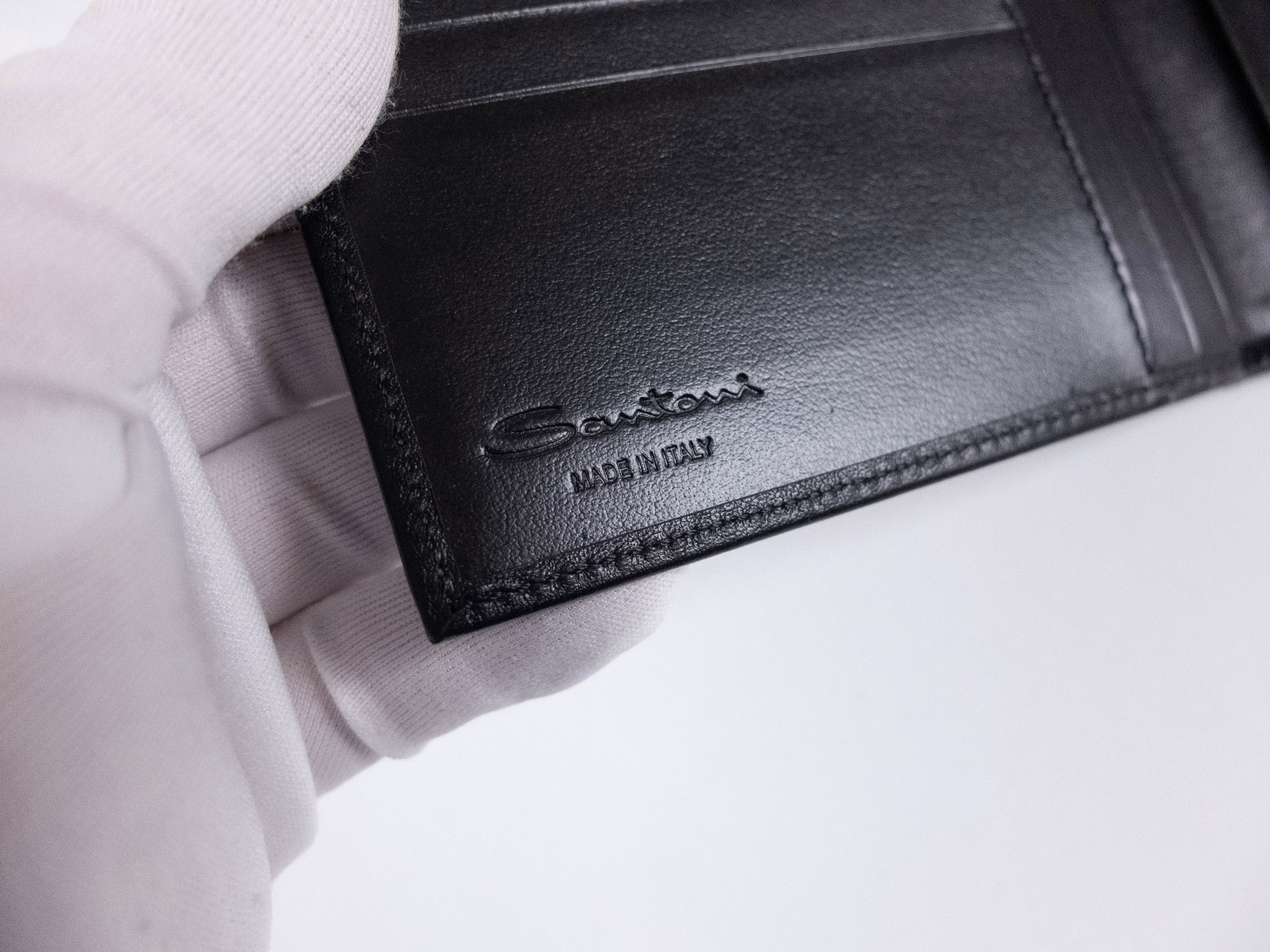 Santoni SANTONI black classic leather bifold wallet billfold Italy Size ONE SIZE - 5 Thumbnail