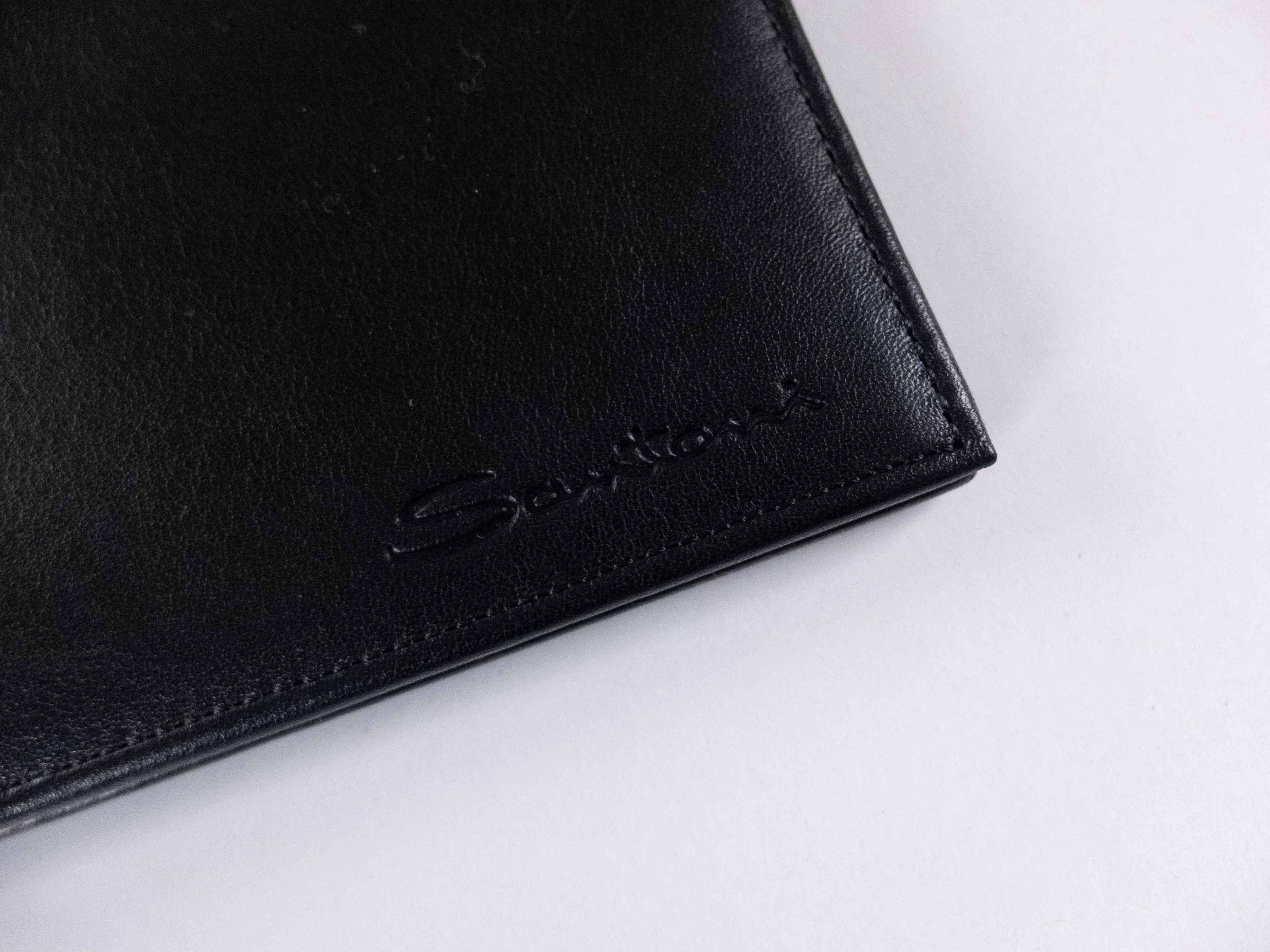 Santoni SANTONI black classic leather bifold wallet billfold Italy Size ONE SIZE - 2 Thumbnail