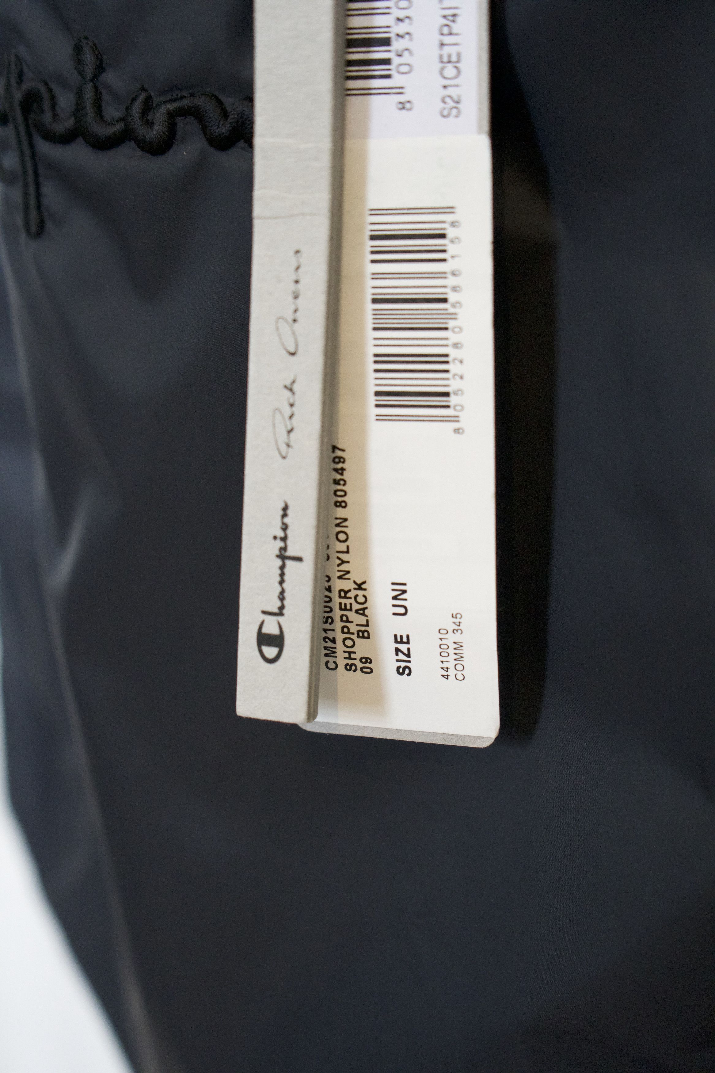 Champion × Rick Owens BNWT Black Champion Edition Nylon Shopper Tote Bag Size ONE SIZE - 4 Thumbnail