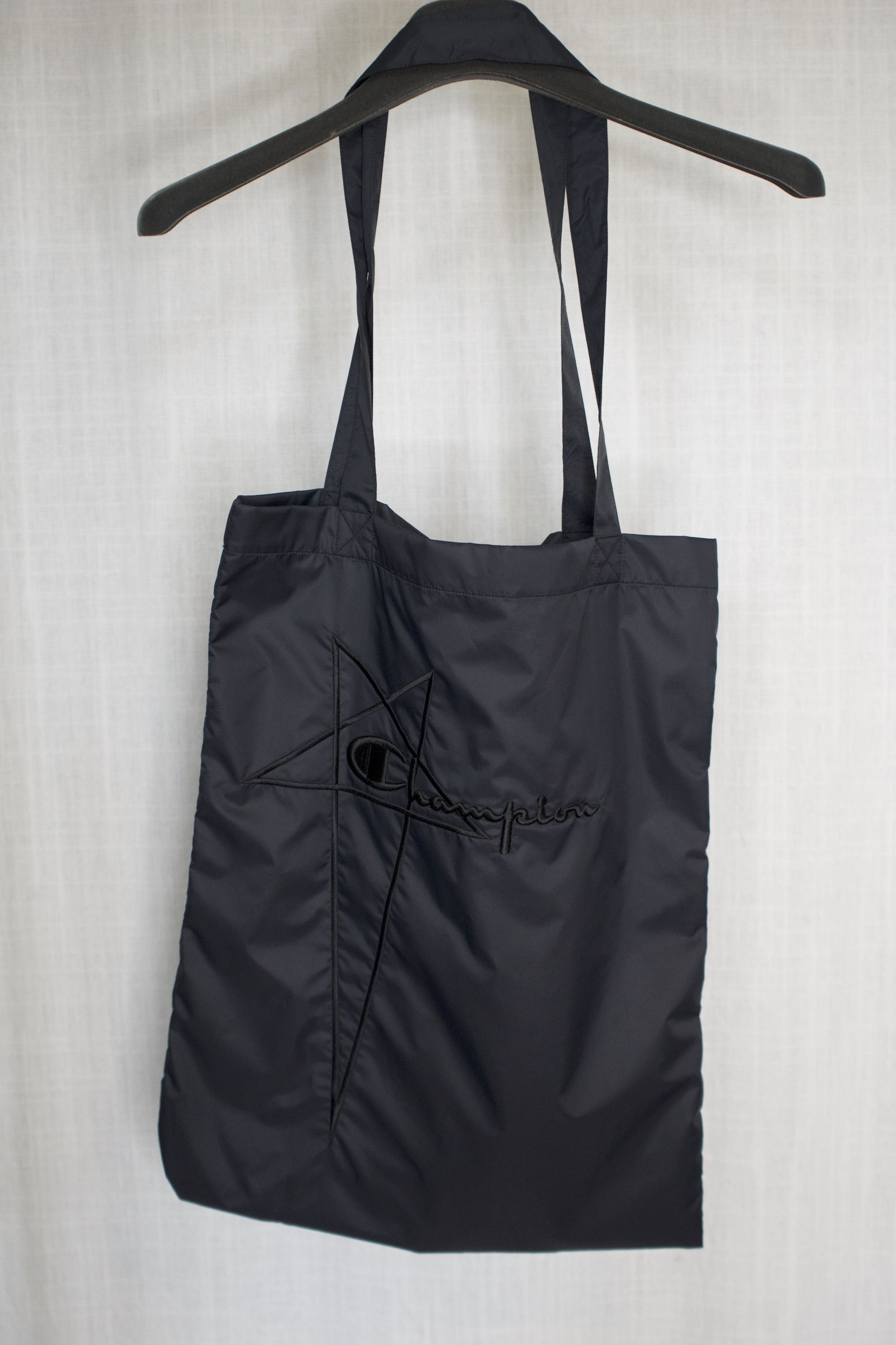 Champion × Rick Owens BNWT Black Champion Edition Nylon Shopper Tote Bag Size ONE SIZE - 2 Thumbnail