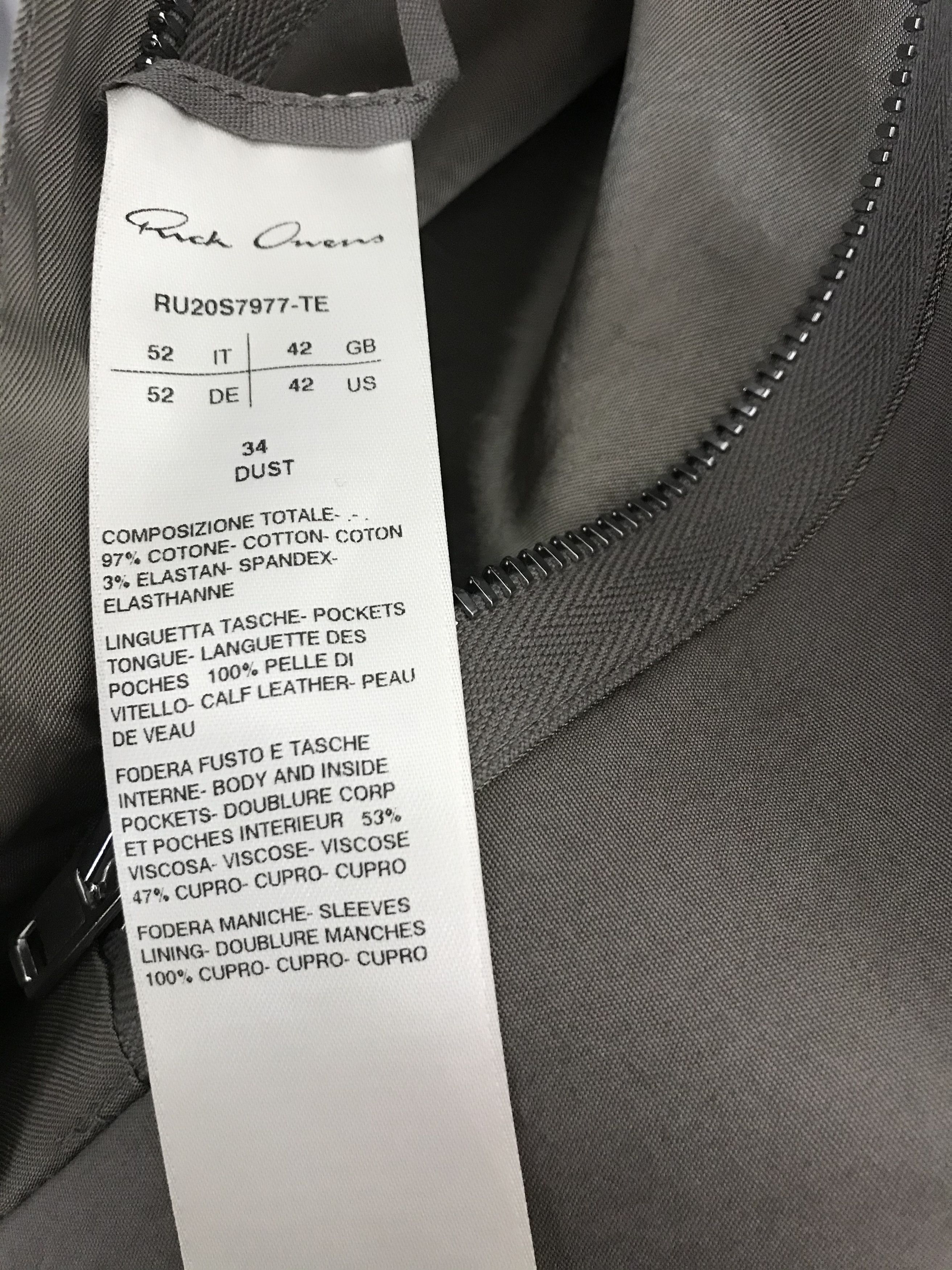 Rick Owens BNWT SS20 Creatch Pealab Size US L / EU 52-54 / 3 - 7 Thumbnail