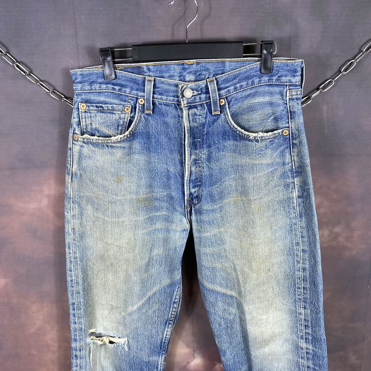 Levi's × Vintage Vintage Y2K Levis 501 Distressed Jeans Size US 31 - 3 Thumbnail