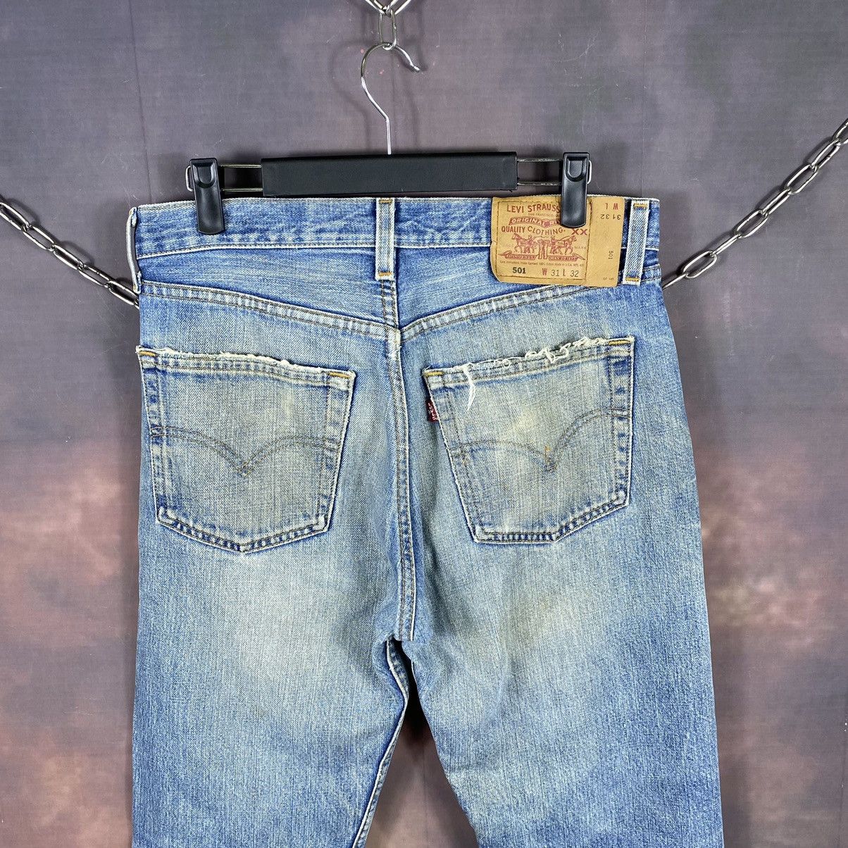 Levi's × Vintage Vintage Y2K Levis 501 Distressed Jeans Size US 31 - 5 Thumbnail
