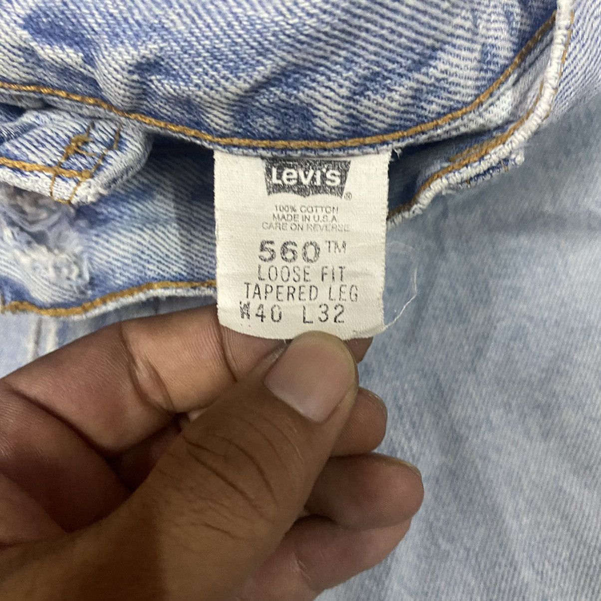 Jean × Levi's × Vintage Vintage Levis 560 Loose Fit Tapered Leg Light Washed Jeans Size US 40 / EU 56 - 7 Thumbnail