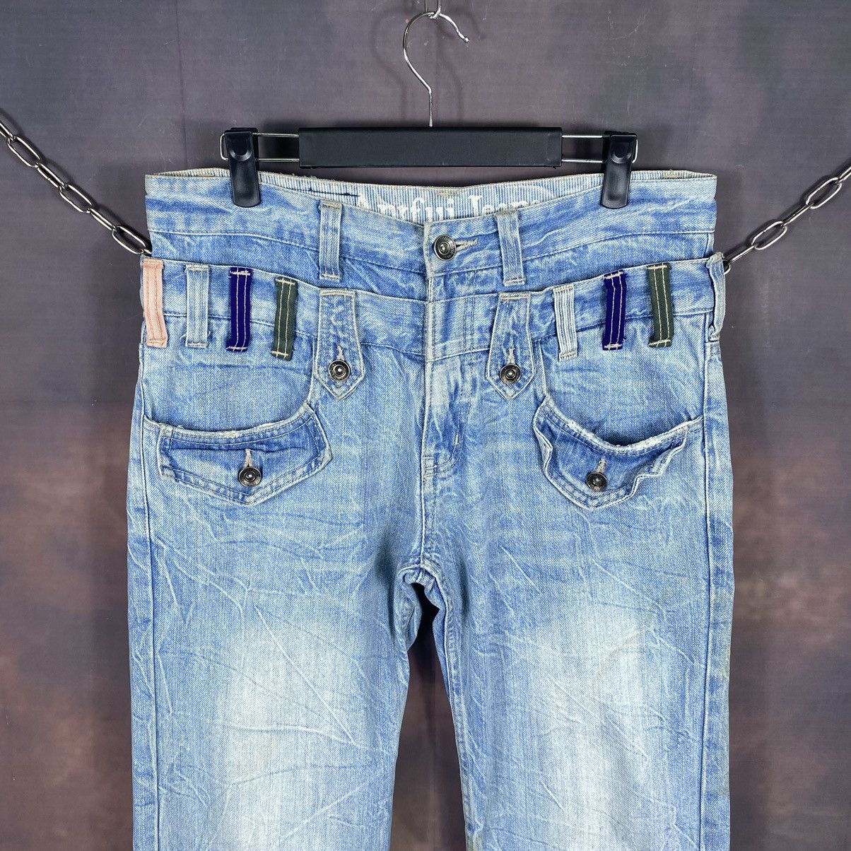 Japanese Brand × Jean × Vintage Japan Double Waist Light Washed Denim Jeans Size US 32 / EU 48 - 3 Thumbnail