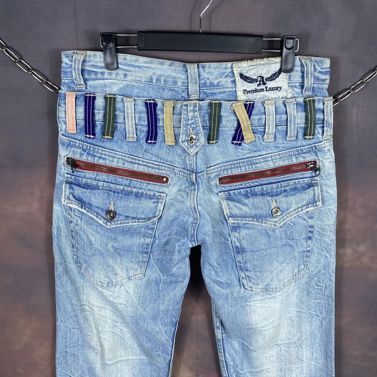 Japanese Brand × Jean × Vintage Japan Double Waist Light Washed Denim Jeans Size US 32 / EU 48 - 8 Thumbnail