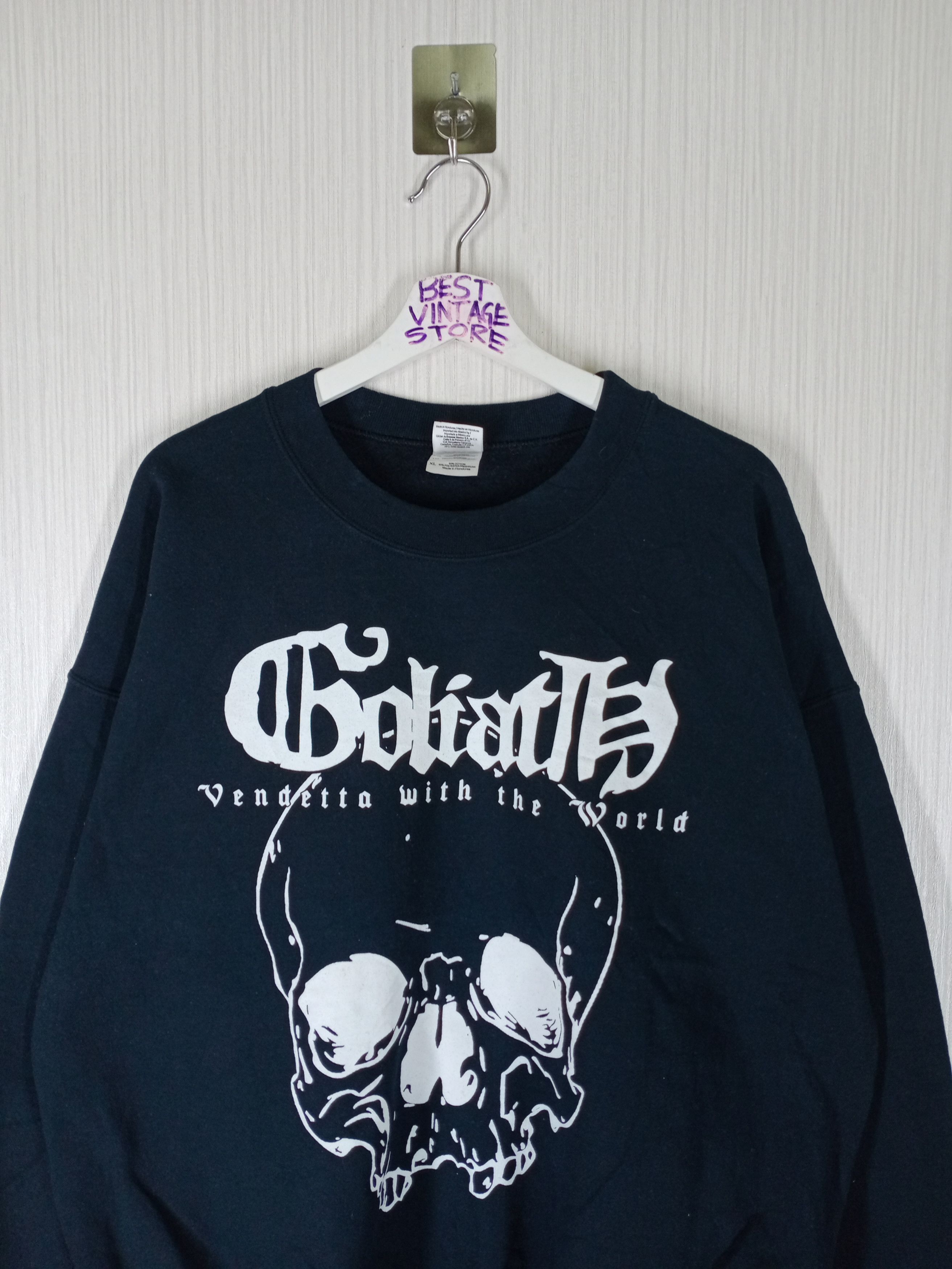 Goliath Vintage Goliath Vendetta With The World Black Sweatshirt Size US XL / EU 56 / 4 - 3 Thumbnail