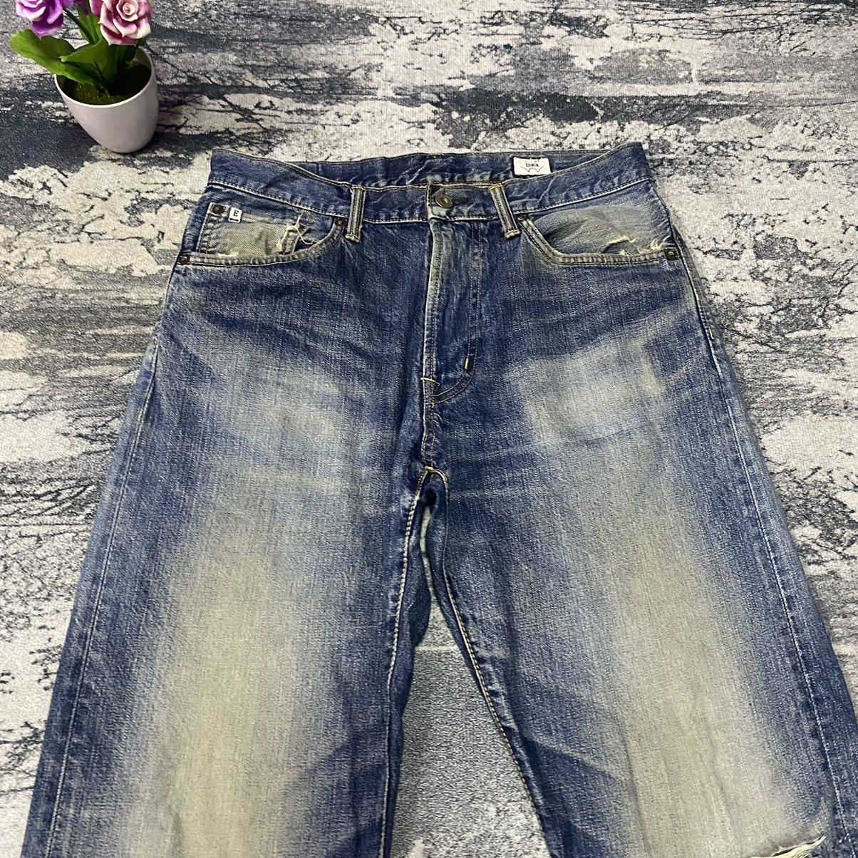 Japanese Brand × Vintage Gcw23🔥Vintage Japanese Edwin Stright Cut Distressed Jeans Size US 32 / EU 48 - 4 Thumbnail