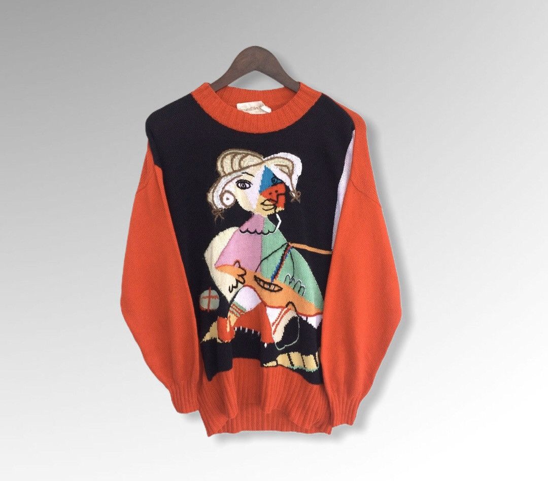 Vintage Vintage House Of Mrs.Chitose Tokio Picasso Design Knitwear Size US M / EU 48-50 / 2 - 1 Thumbnail
