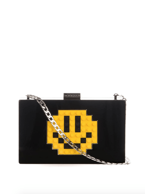 Vintage Les Petits Joueurs Black Grace Smile Perspex Clutch Size ONE SIZE - 1 Thumbnail