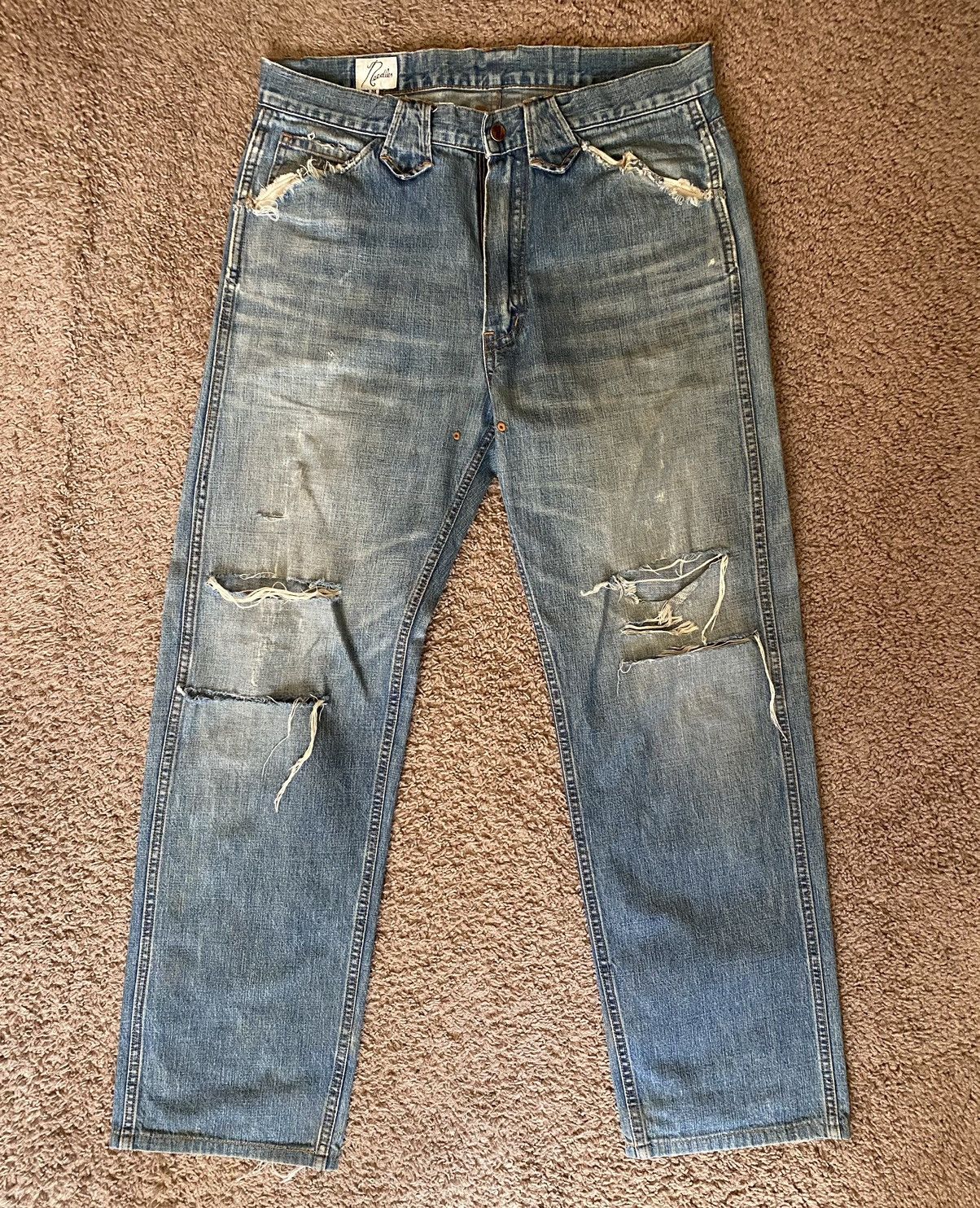 Needles Blue Distressed Denim Size US 32 / EU 48 - 1 Thumbnail