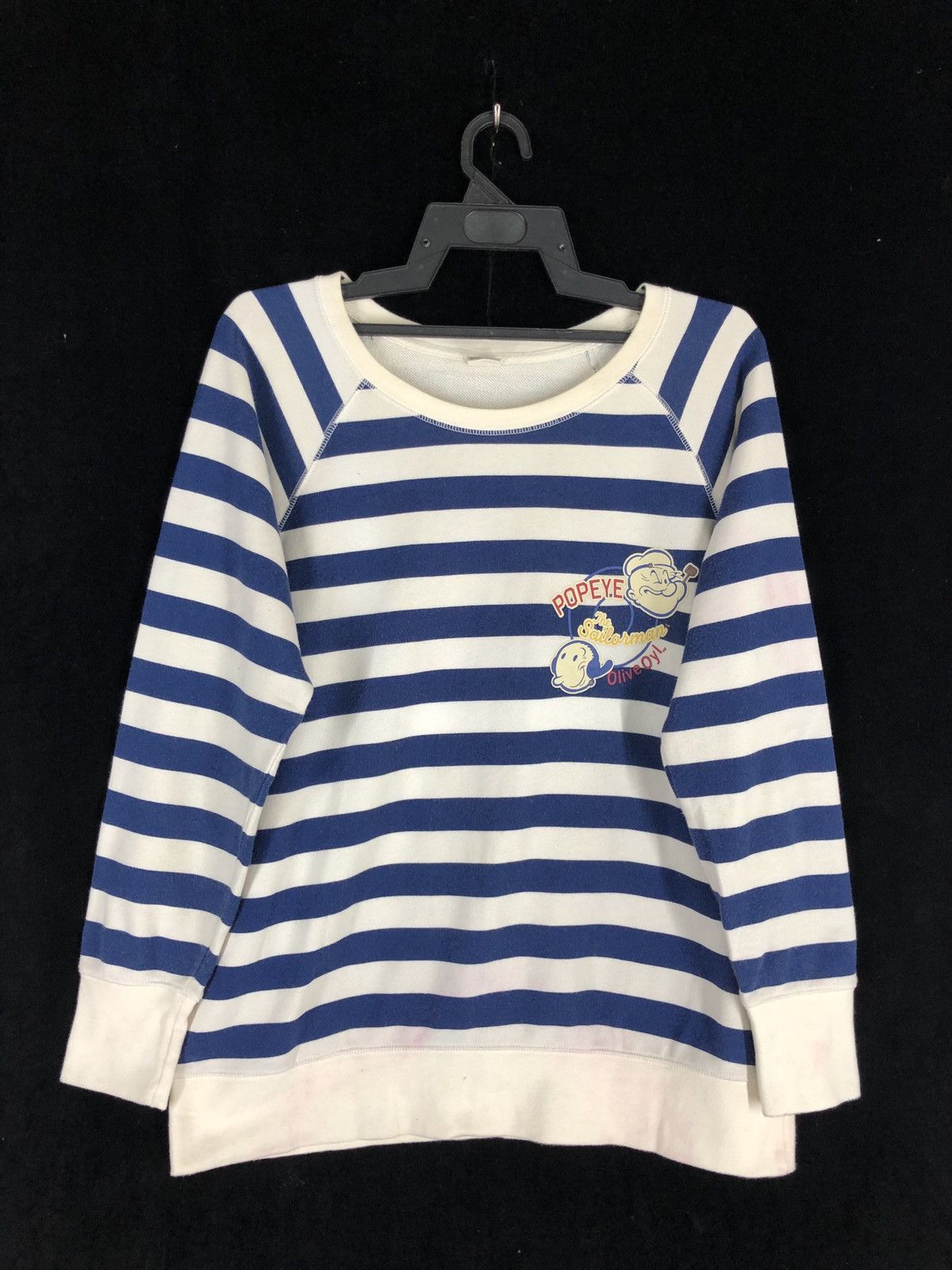 POPEYE The Sailarman Cartoon TV Striped Shirt Sweatshirt