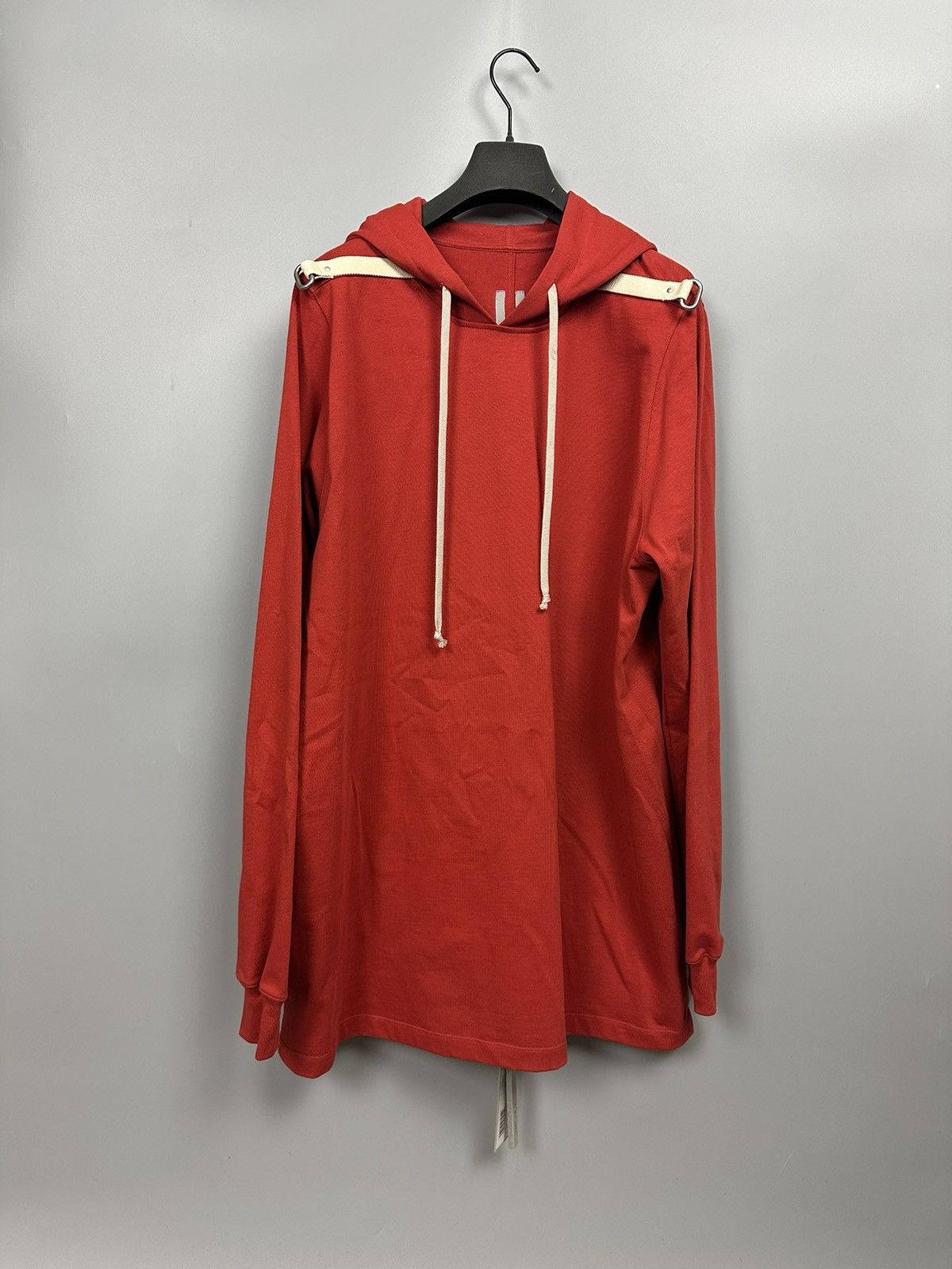Rick Owens FW19 ‘LARRY’ Cardinal Red Pullover Hoodie Size US XL / EU 56 / 4 - 2 Thumbnail