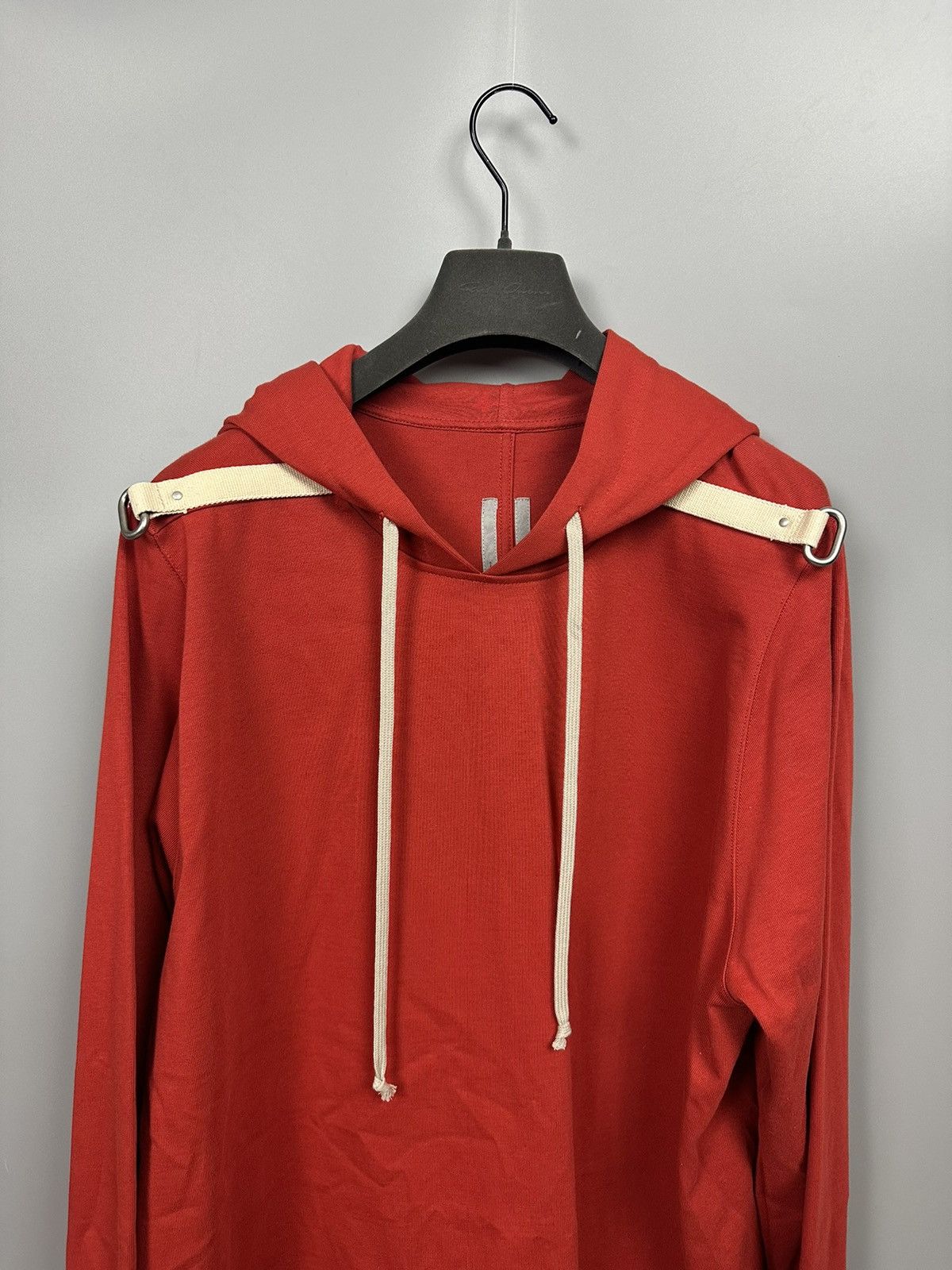 Rick Owens FW19 ‘LARRY’ Cardinal Red Pullover Hoodie Size US XL / EU 56 / 4 - 3 Thumbnail