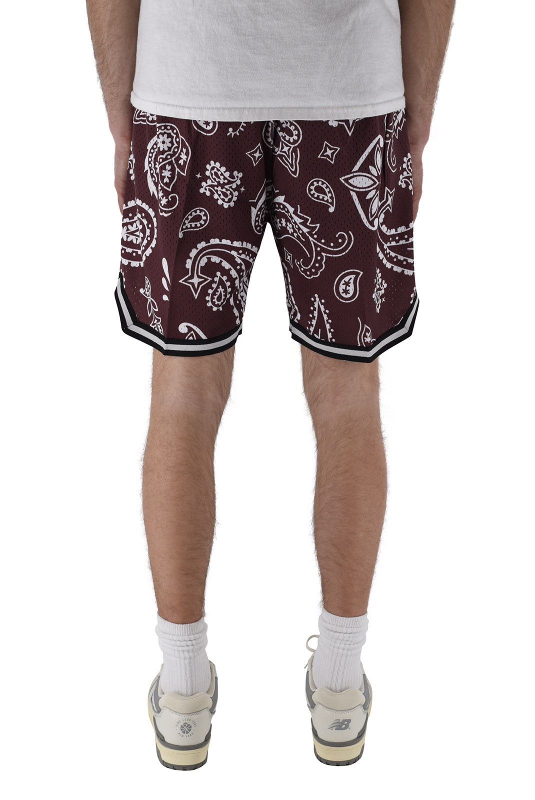 Vintage Paisley Basketball Shorts Chocolate M Size US 30 / EU 46 - 5 Thumbnail