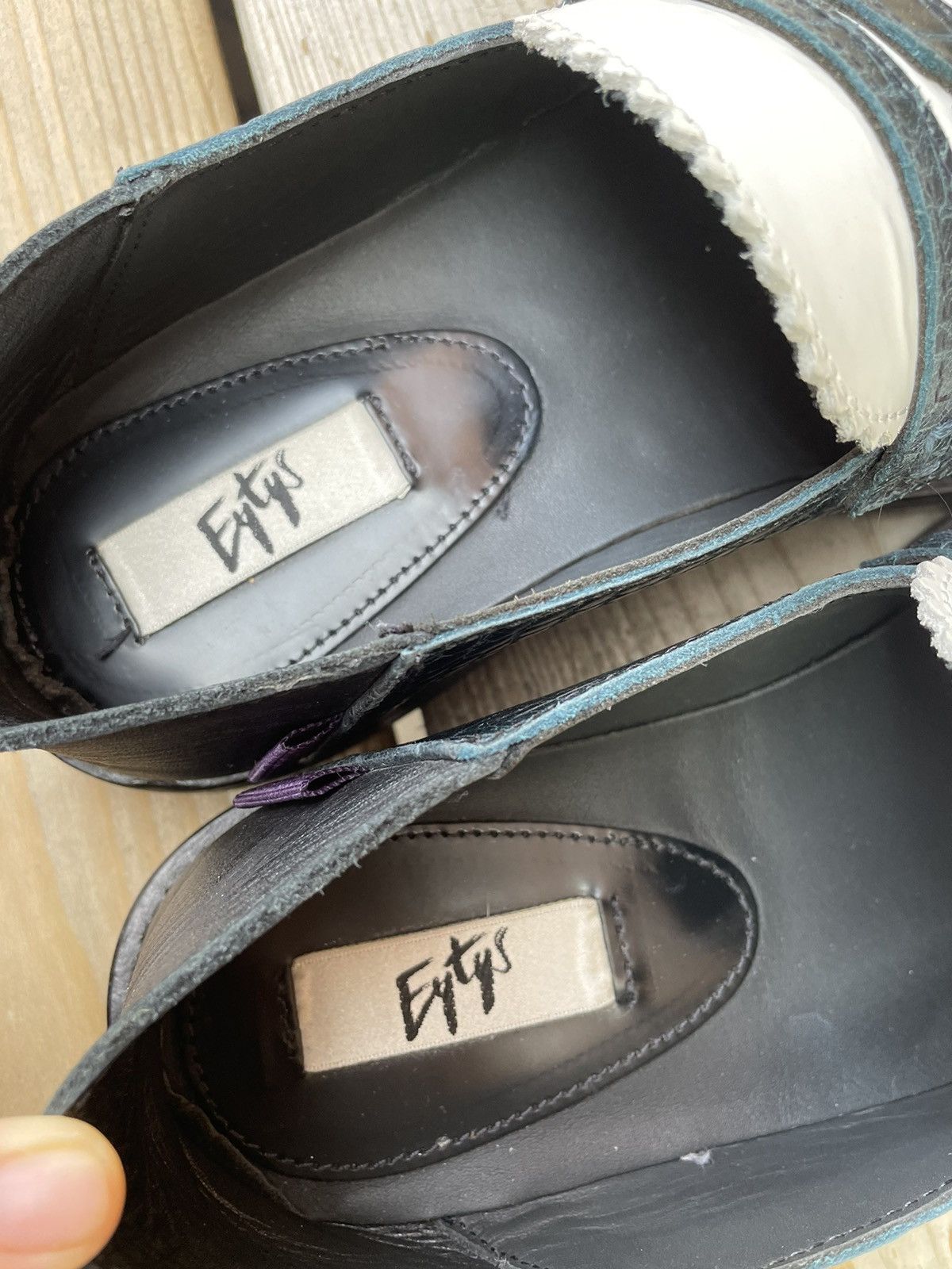 Eytys Eytys Blue & White Otello Loafers Size US 7 / IT 37 - 6 Thumbnail