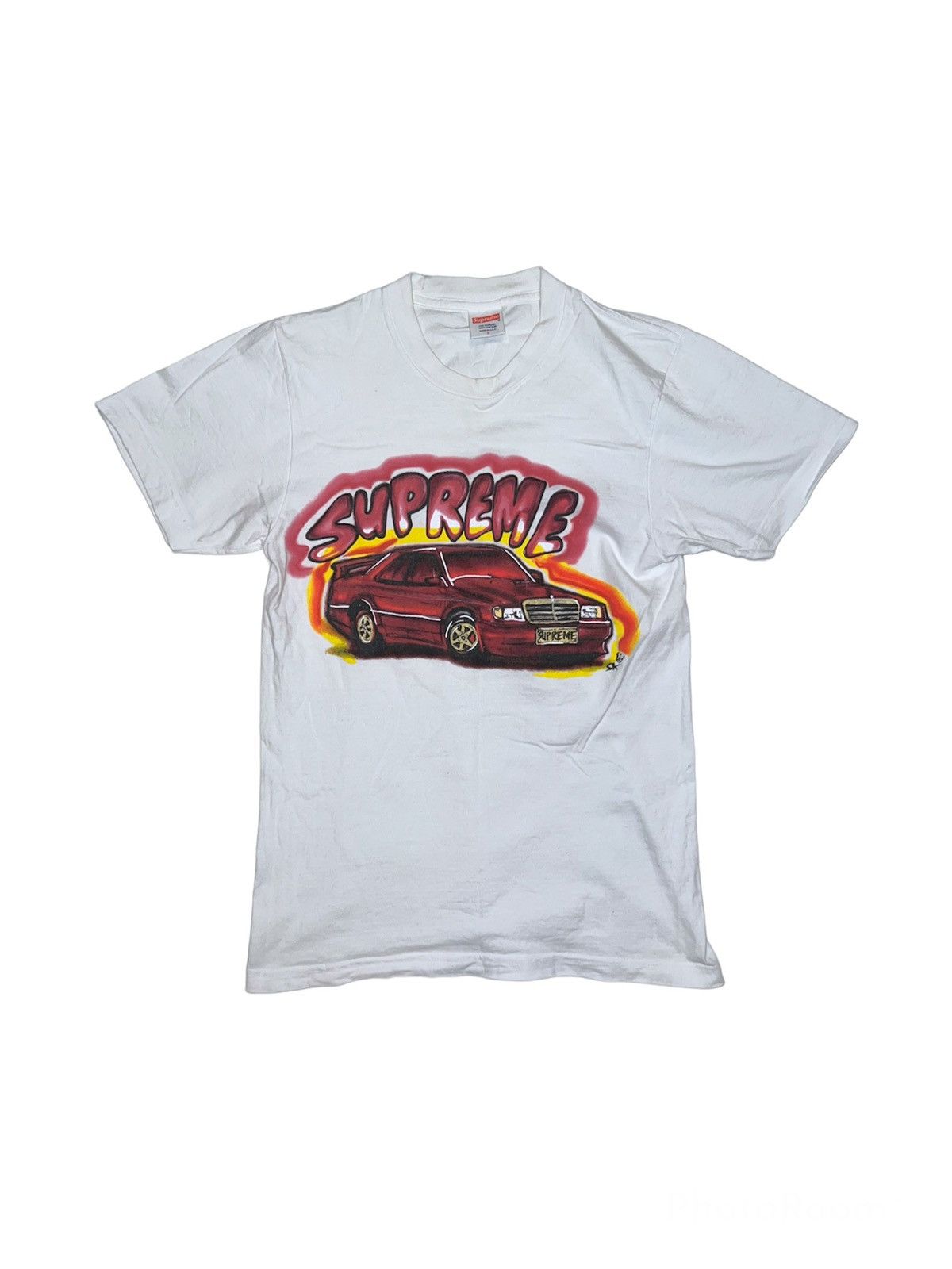 image of Supreme King Phade Mercedes Benz 190E Tee in White, Men's (Size Small)