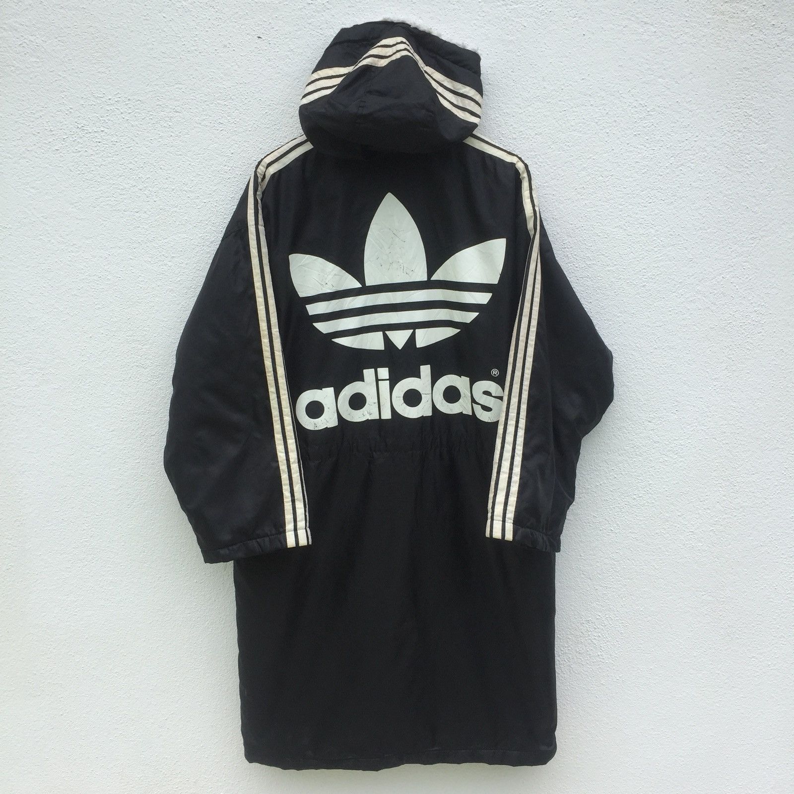 Vintage 90s Adidas Big Logo Long Jacket