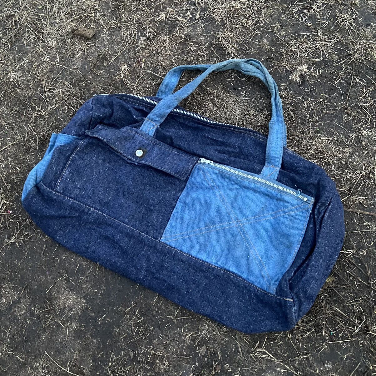 Vintage Vintage Y2K Patchwork Denim Tote Bag Streetwear Tapered OS Size ONE SIZE - 2 Thumbnail