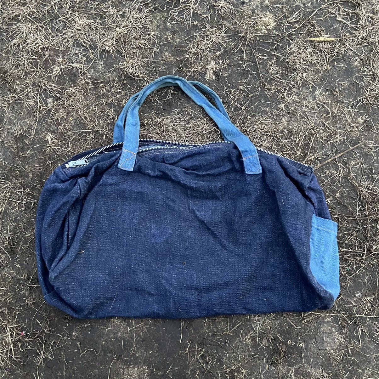 Vintage Vintage Y2K Patchwork Denim Tote Bag Streetwear Tapered OS Size ONE SIZE - 6 Thumbnail