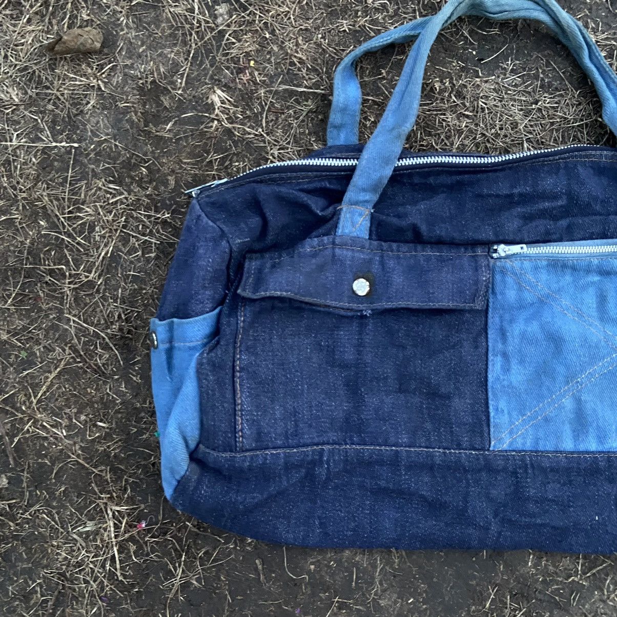 Vintage Vintage Y2K Patchwork Denim Tote Bag Streetwear Tapered OS Size ONE SIZE - 3 Thumbnail