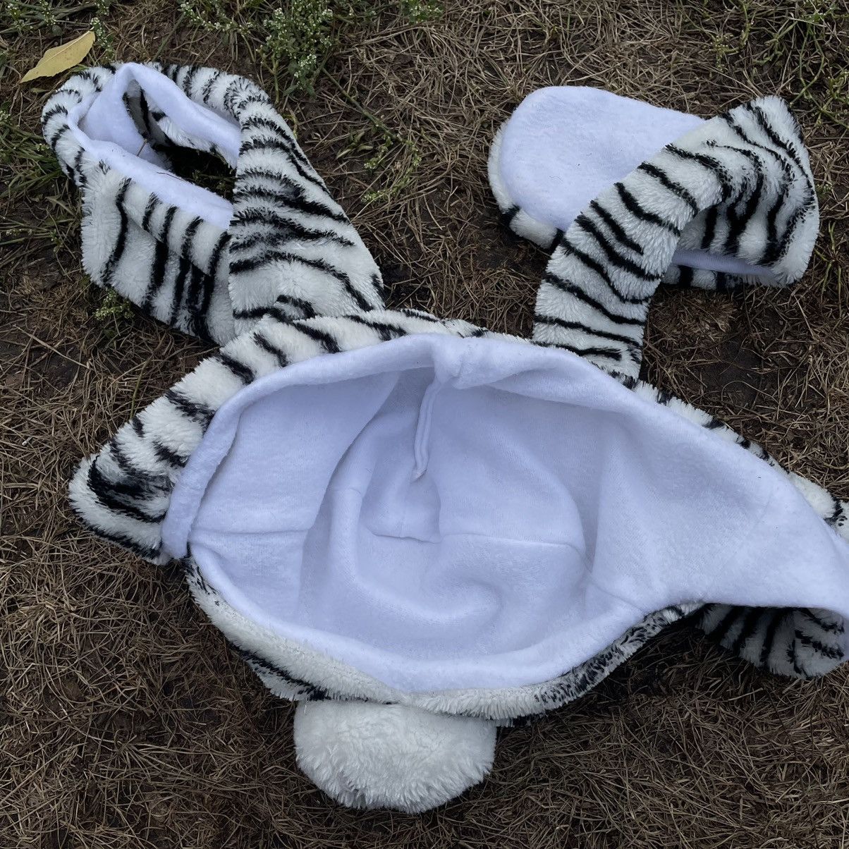 Vintage Vintage 90s Tiger Stripe Beanie Grunge Alt Furry Relaxed OS Size ONE SIZE - 5 Thumbnail