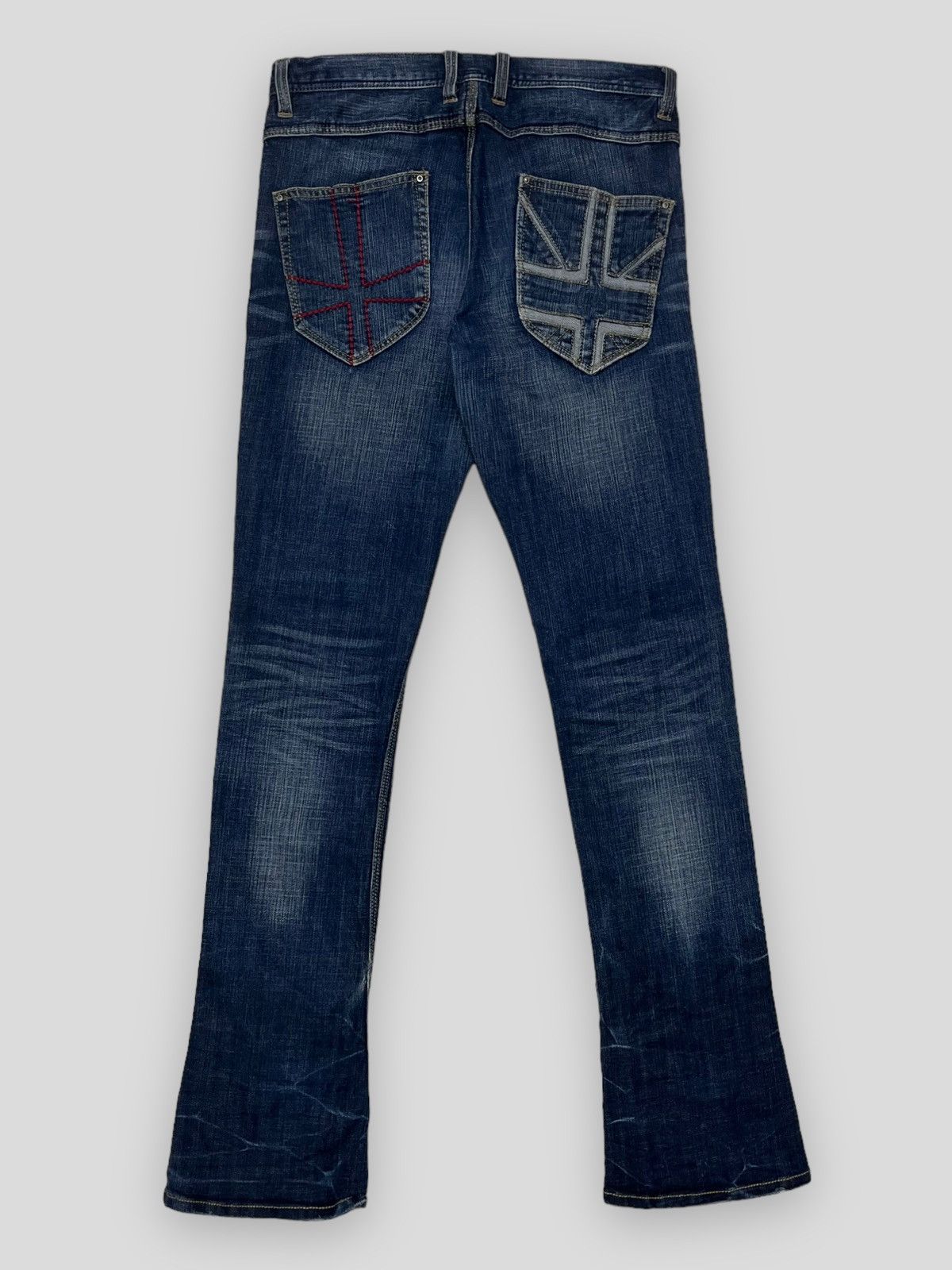 image of Le Grande Bleu L G B x Vintage Send Offer 90's Japan Hideways Nicole 'flag' Flared Denim in Blue (S