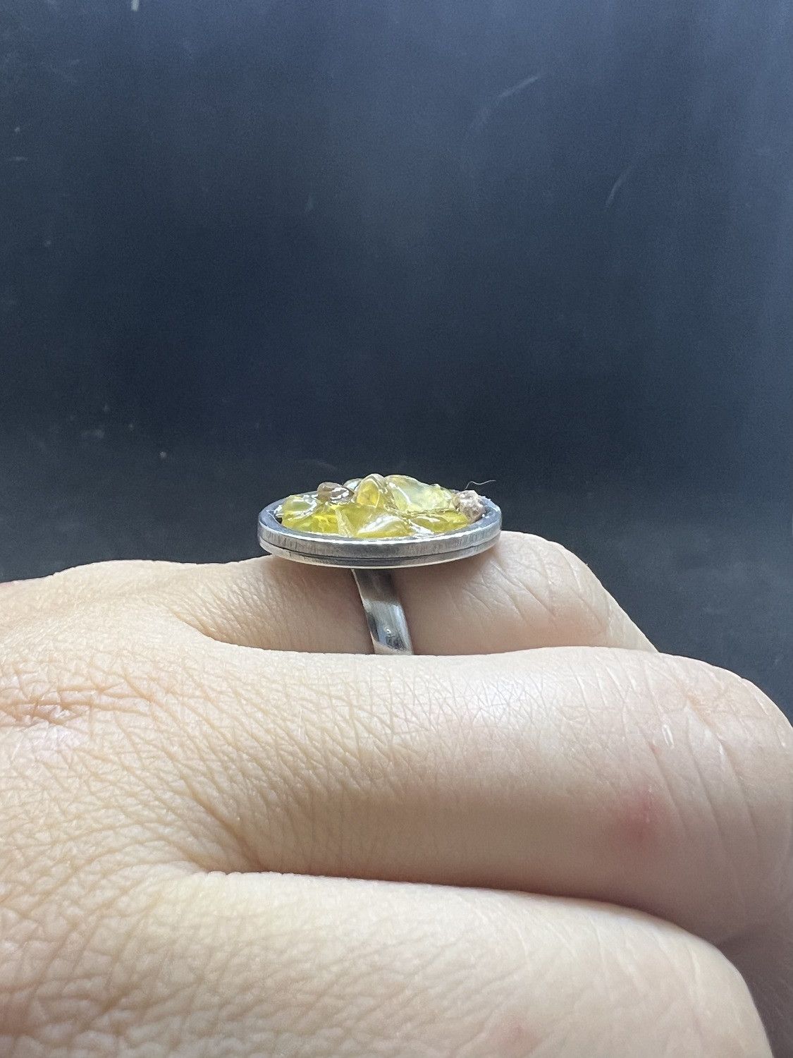 Handmade Yellow quartz stainless steel ring - size 7.75 Size ONE SIZE - 4 Thumbnail