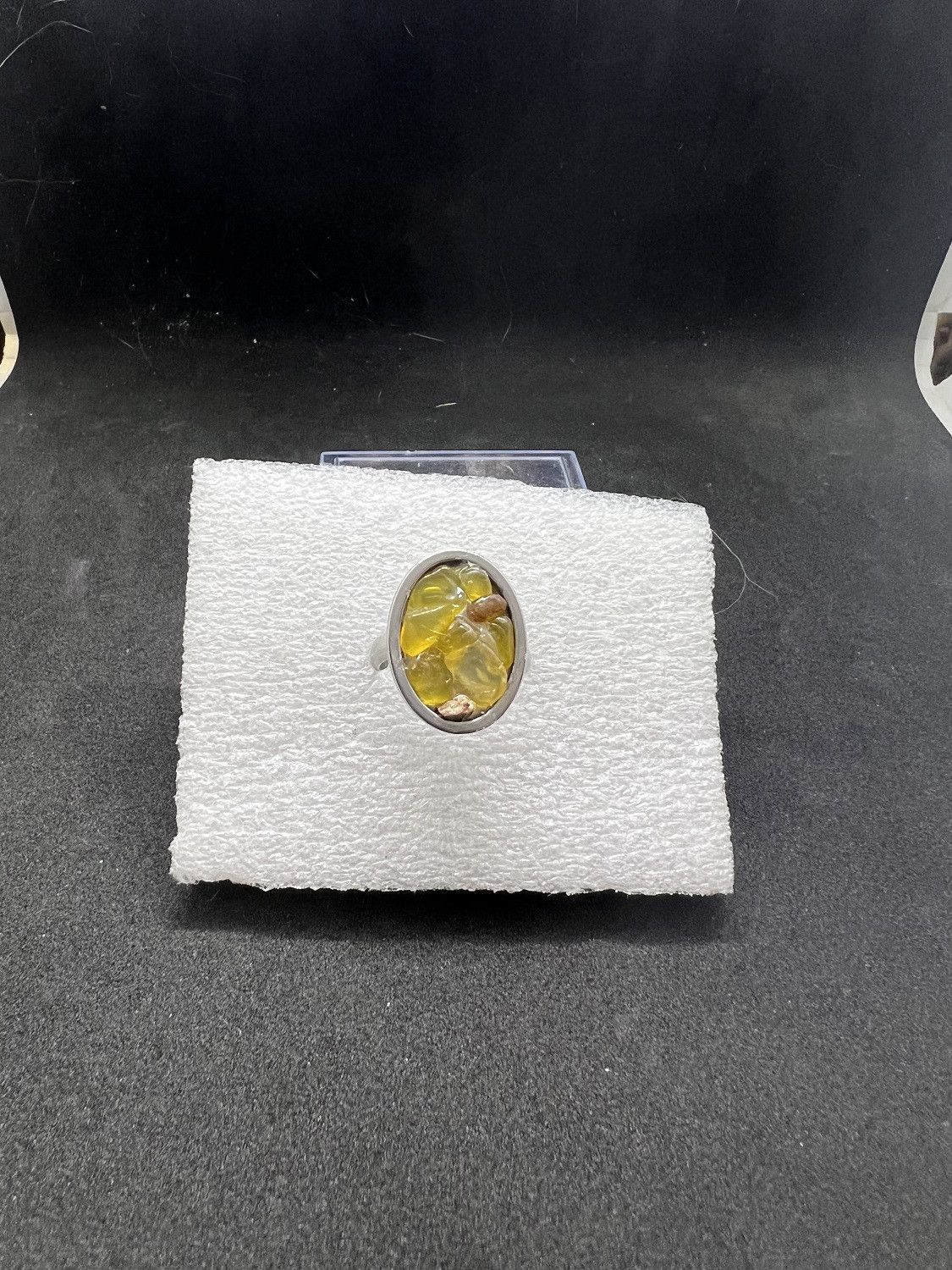 Handmade Yellow quartz stainless steel ring - size 7.75 Size ONE SIZE - 1 Thumbnail