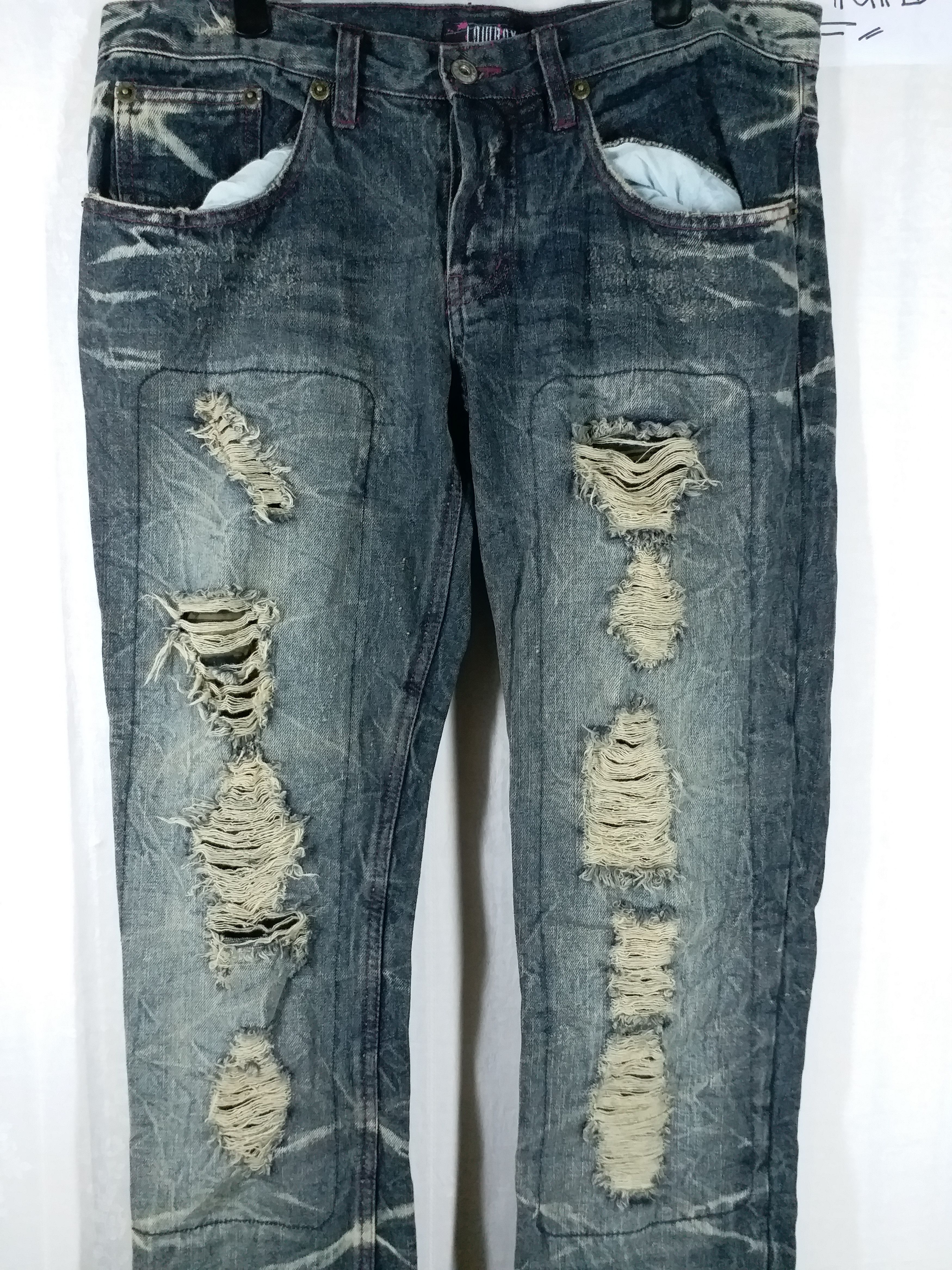Japanese Brand Distressed Jeans by Japanese Brand Lowry Size 35 Size US 35 - 4 Thumbnail
