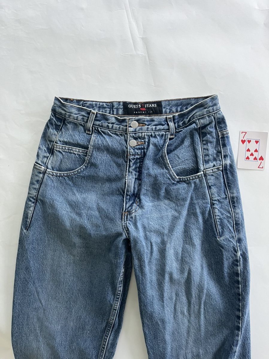 Guess × Vintage Vintage Guess Jeans Womens Blue Denim Stone Wash USA 90s Size 31" - 5 Thumbnail