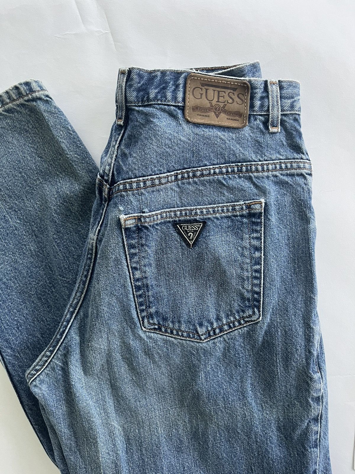 Guess × Vintage Vintage Guess Jeans Womens Blue Denim Stone Wash USA 90s Size 31" - 2 Thumbnail