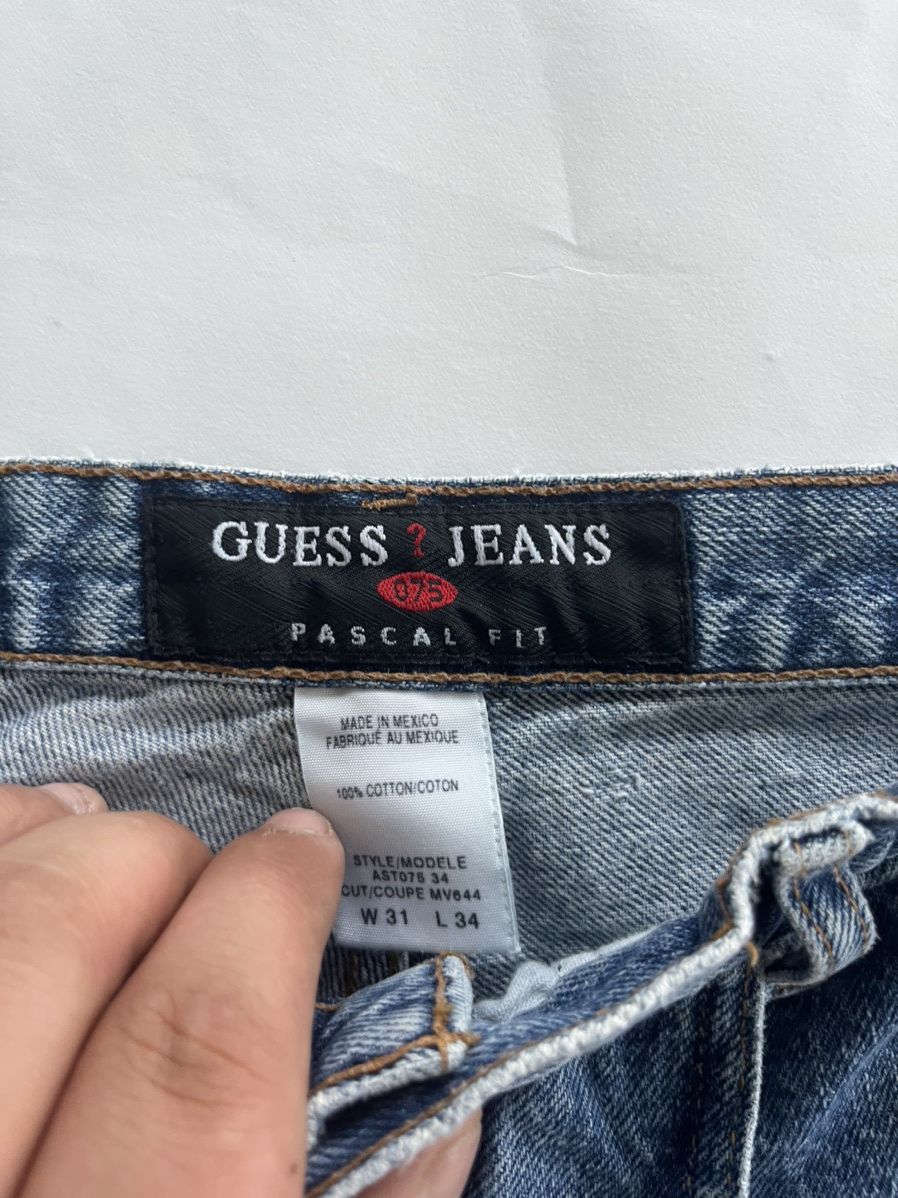 Guess × Vintage Vintage Guess Jeans Womens Blue Denim Stone Wash USA 90s Size 31" - 6 Thumbnail