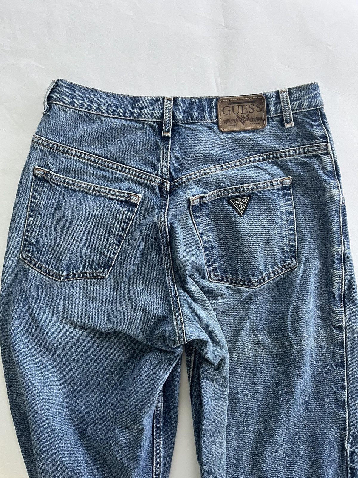Guess × Vintage Vintage Guess Jeans Womens Blue Denim Stone Wash USA 90s Size 31" - 4 Thumbnail