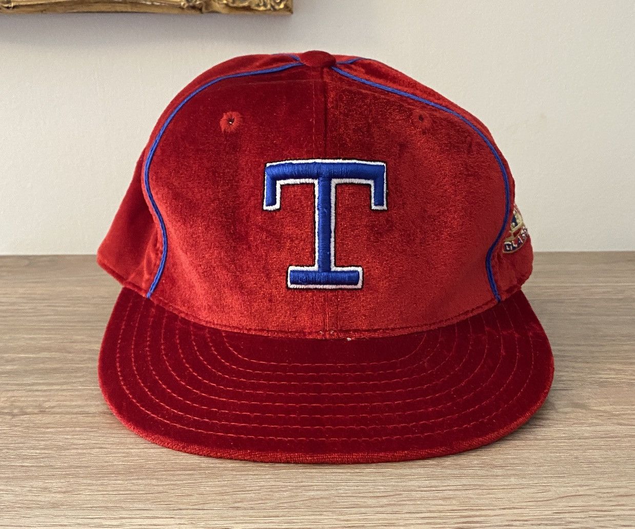 American Needle Texas Rangers American Needle Velour Fitted Hat Cap 7 1/4 Size ONE SIZE - 1 Thumbnail