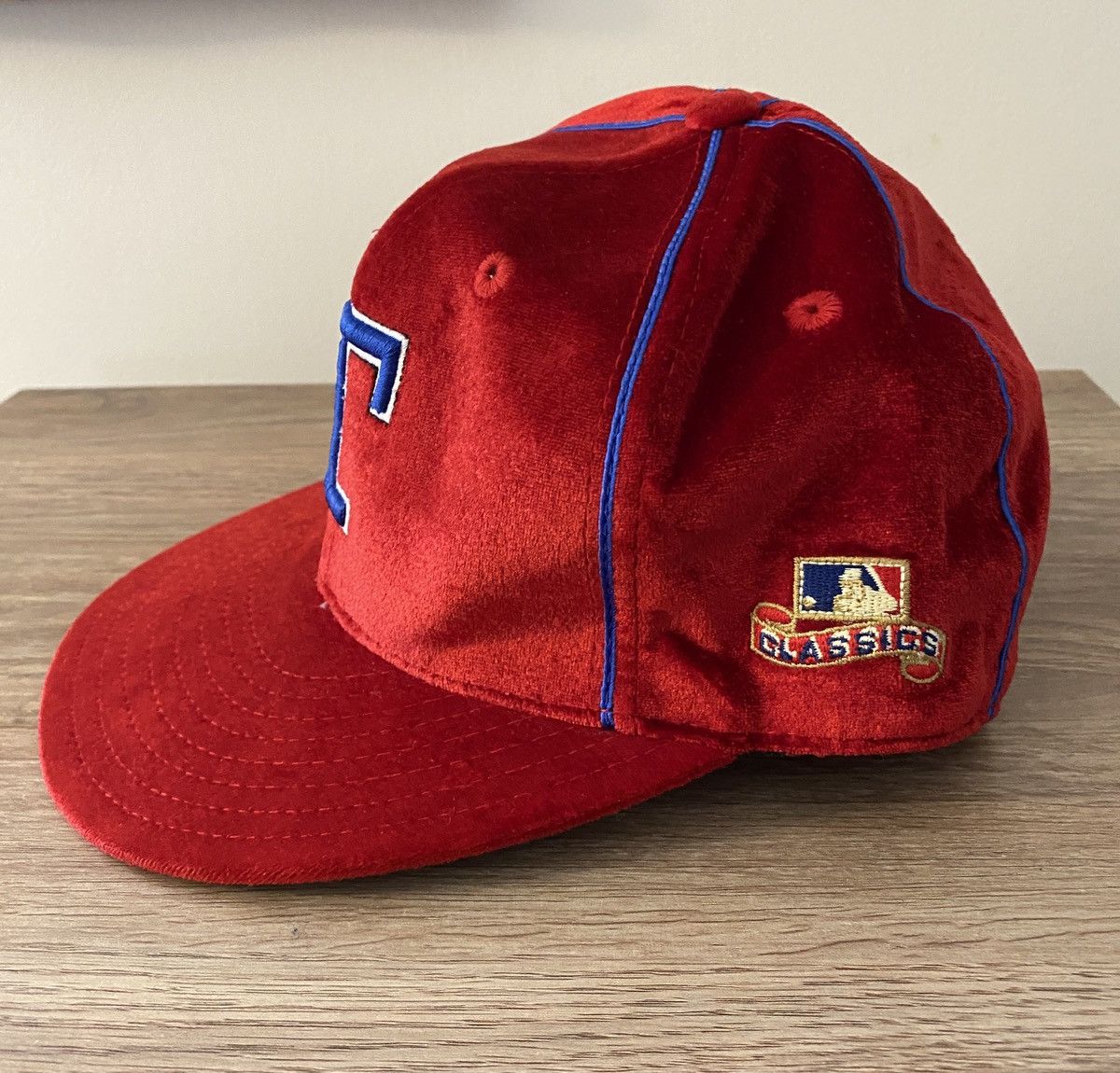 American Needle Texas Rangers American Needle Velour Fitted Hat Cap 7 1/4 Size ONE SIZE - 6 Thumbnail